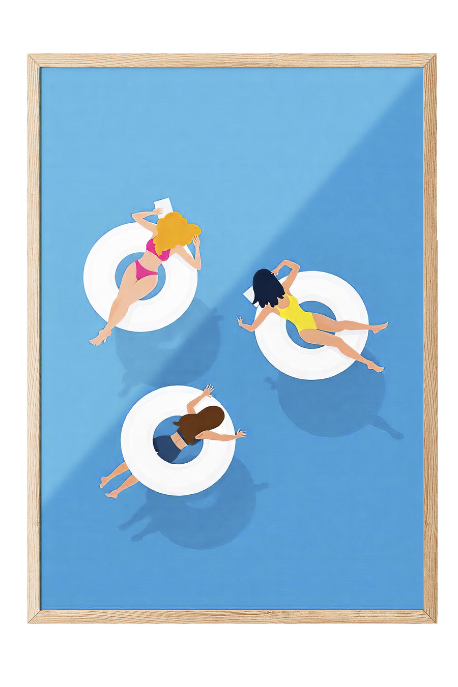 Suda Yüzen Kadınlar Poster Poster – Ahşap Çerçeveli Tablo