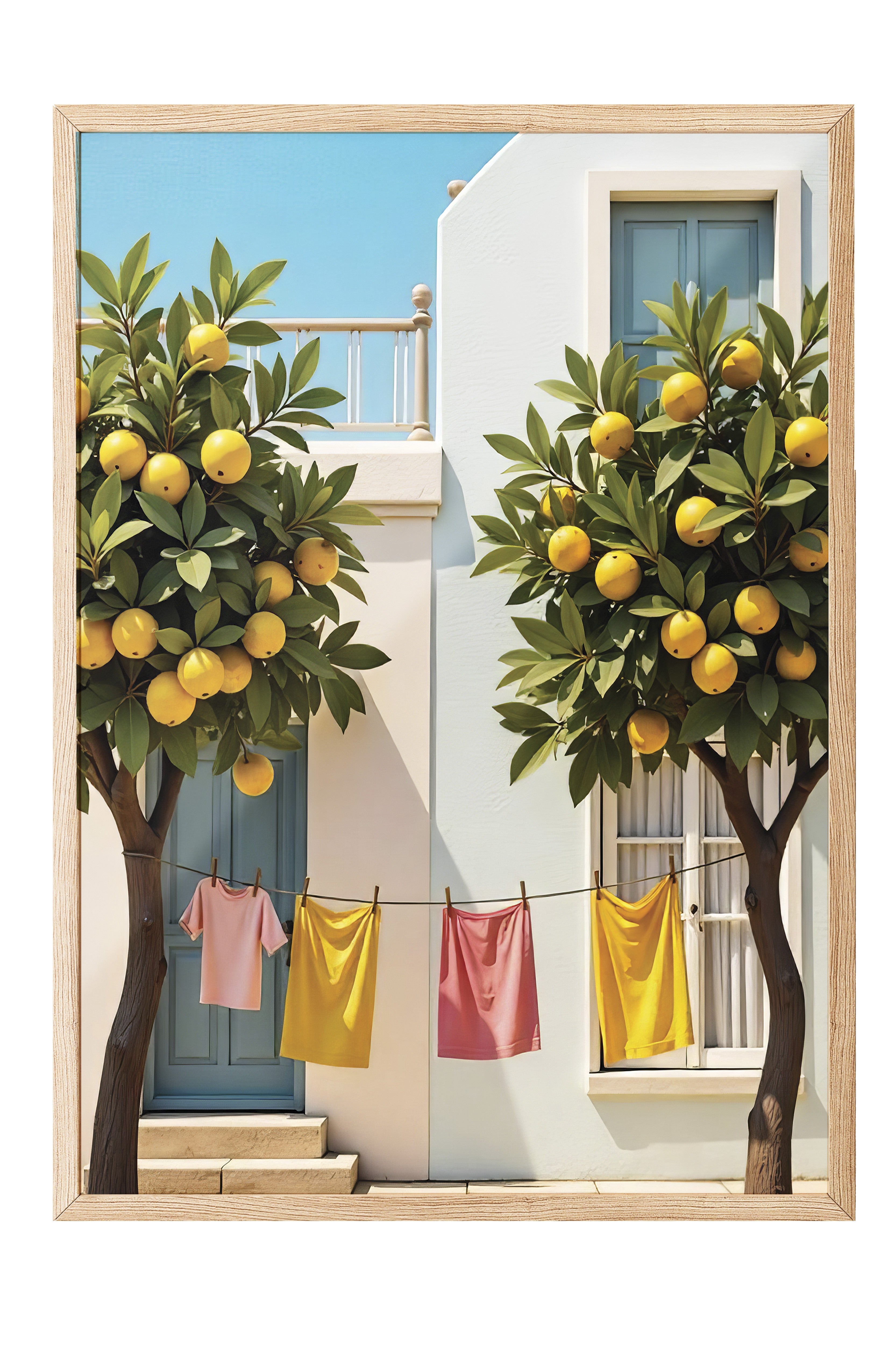 Ahşap Çerçeveli Poster, Limon Ağaçları, Fotoğraf, Sarı Renk Poster, 2025 Yaz Seçkisi, NO:109653