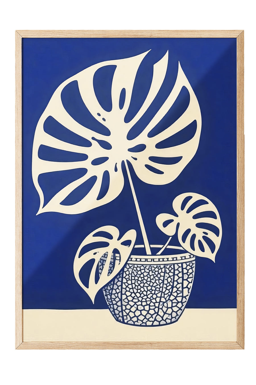 Soyut Monstera Yaprağı Poster Poster – Ahşap Çerçeveli Tablo