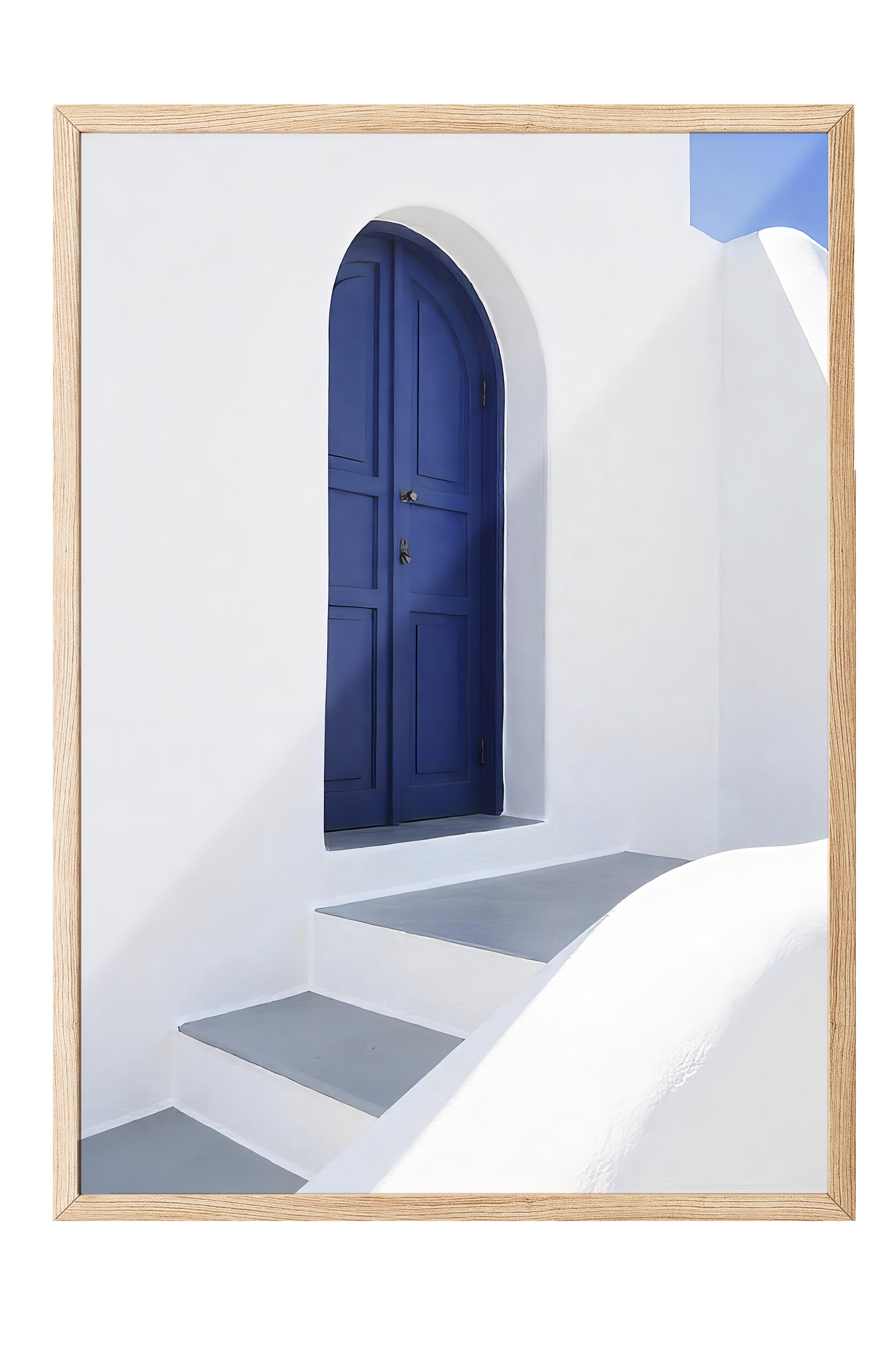Ahşap Çerçeveli Poster Tablo, Mavi Kapı, Fotoğraf, Mavi Renk Poster, 2025 Yaz Seçkisi, NO:109519