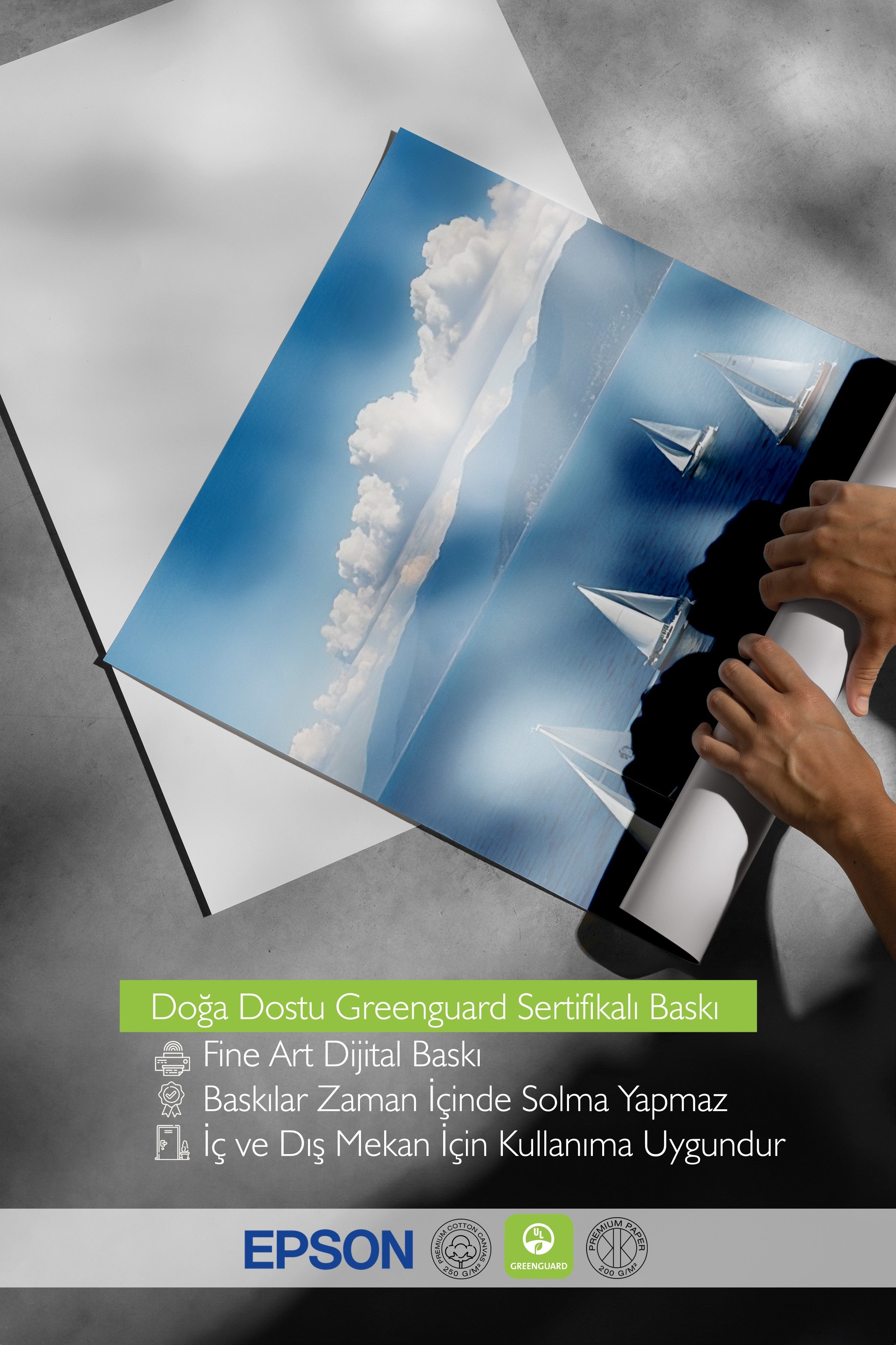Ahşap Çerçeveli Poster, Yelkenliler, Fotoğraf, Mavi Renk Poster, 2025 Yaz Seçkisi, NO:109625