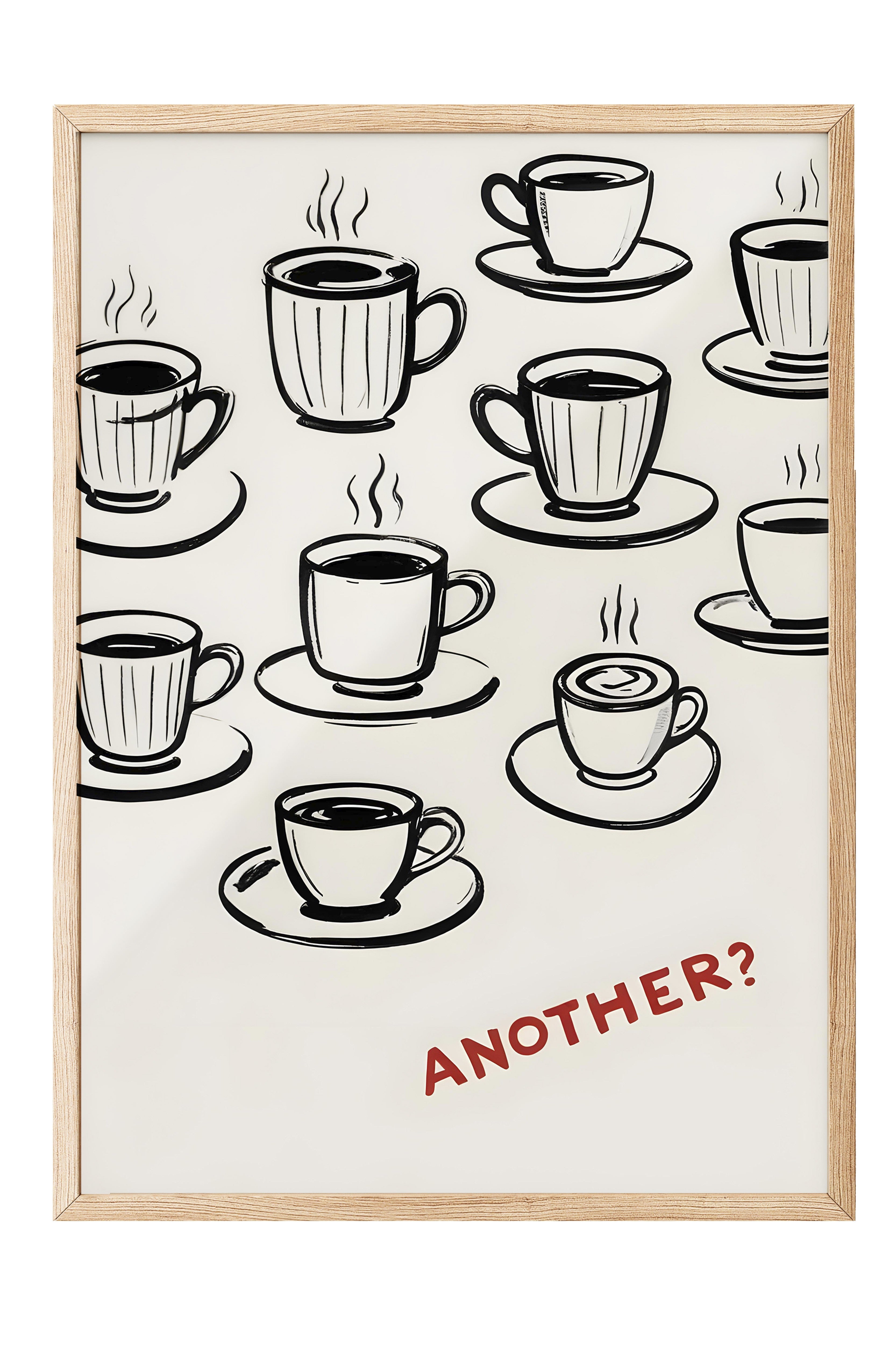 Ahşap Çerçeveli Tablo, Another Coffee?, Comfort Serisi Mutfak Ahşap Tablo, NO:109111