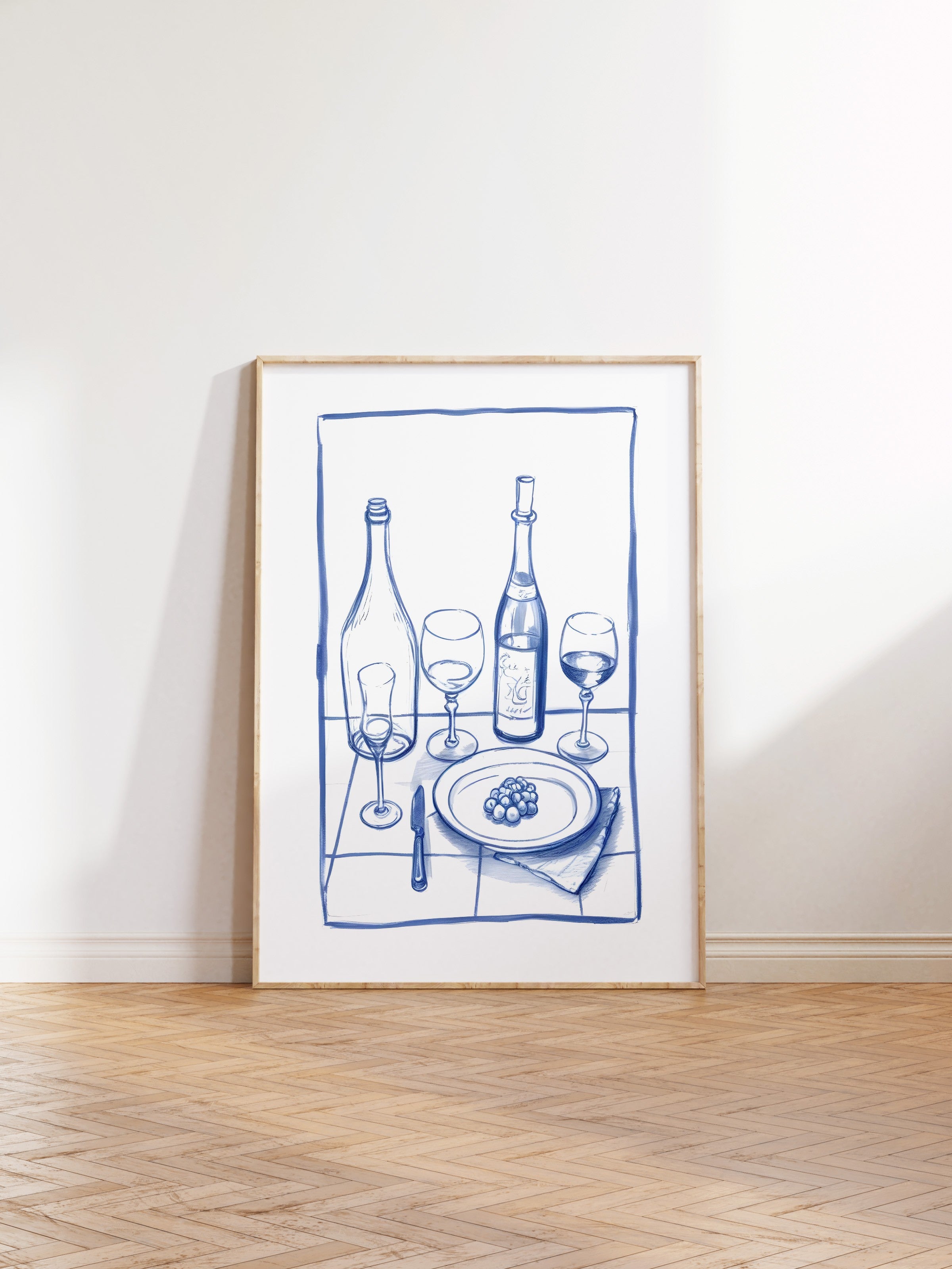 Ahşap Çerçeveli Tablo, Bottles & Glasses, Comfort Serisi Mutfak Ahşap Tablo, NO:109116
