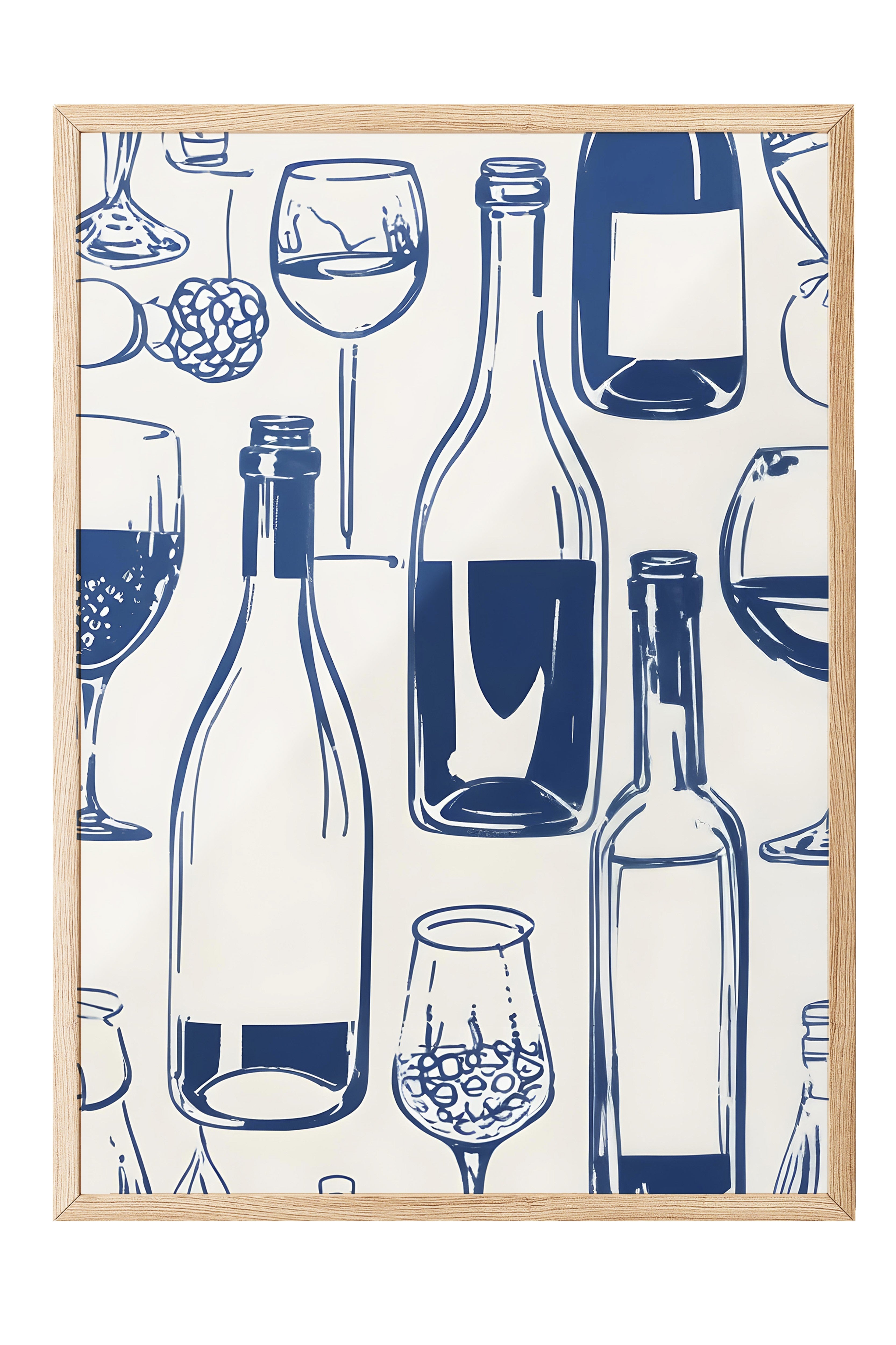 Ahşap Çerçeveli Tablo, Bottles On A Table, Comfort Serisi Mutfak Ahşap Tablo, NO:109120