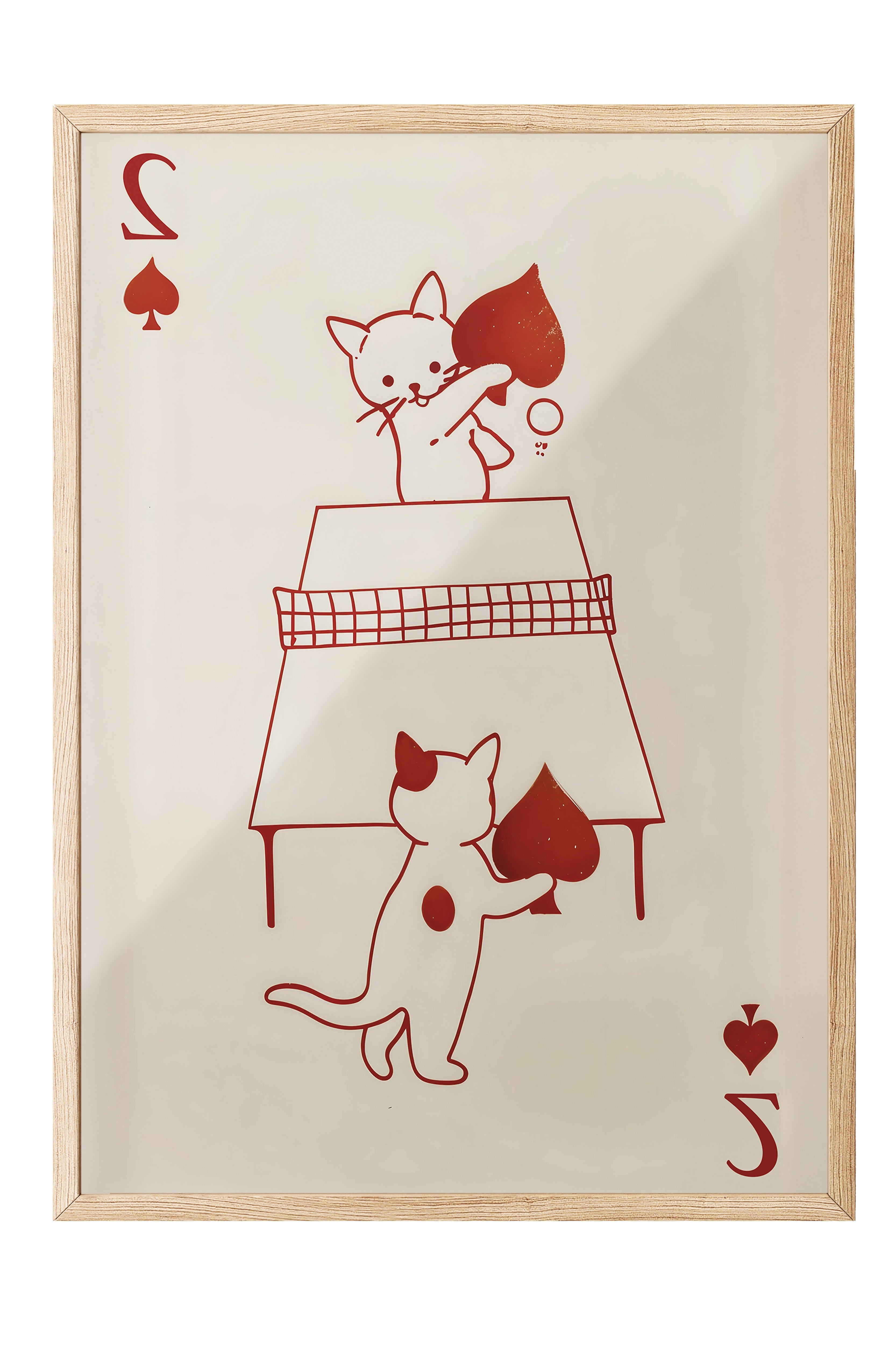 Ahşap Çerçeveli Tablo, Cats Playing Card, Comfort Serisi Poster ve Ahşap Tablo, NO:108937