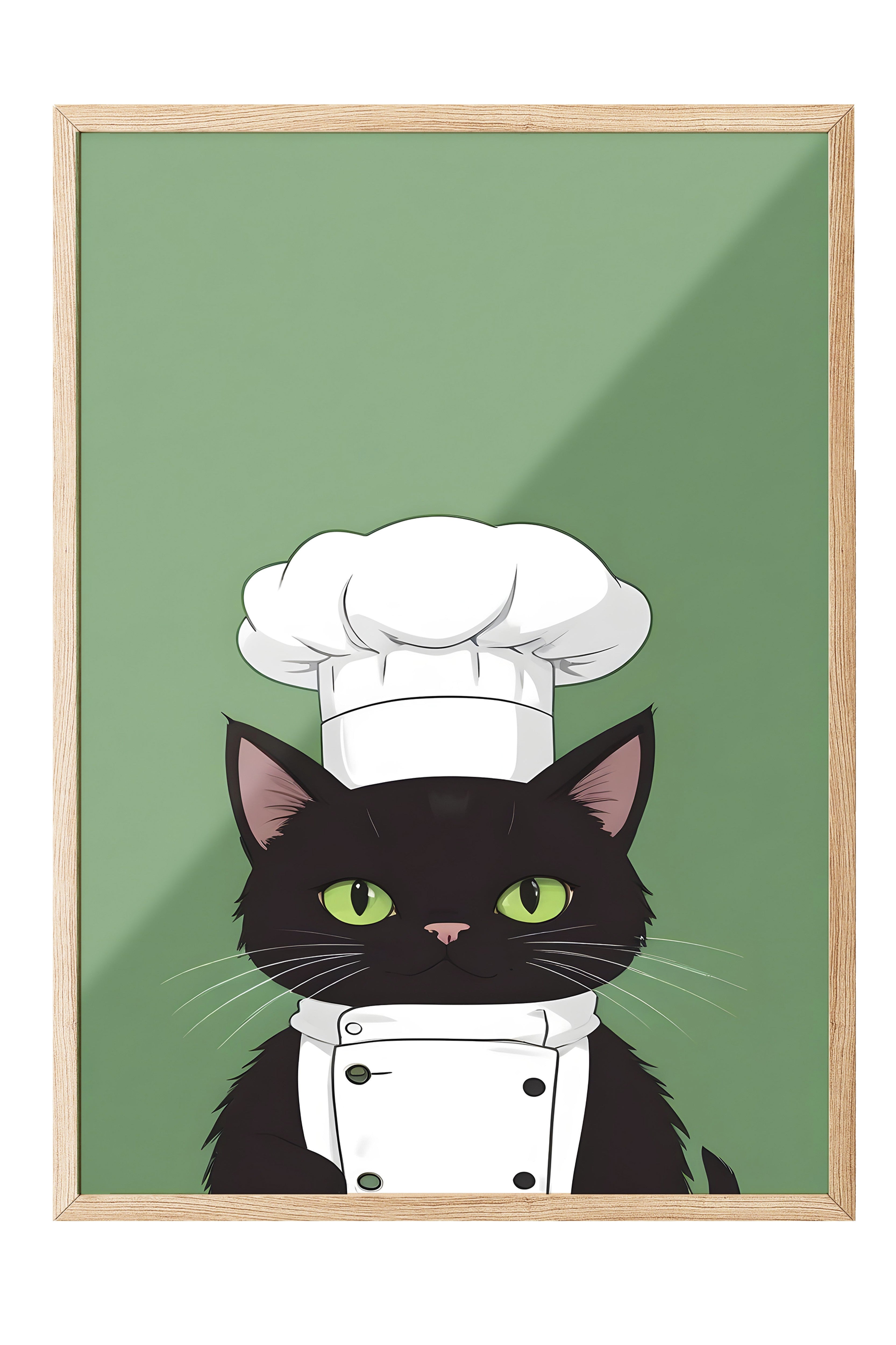 Ahşap Çerçeveli Tablo, Chef Cat, Comfort Serisi Mutfak Ahşap Tablo, NO:109147