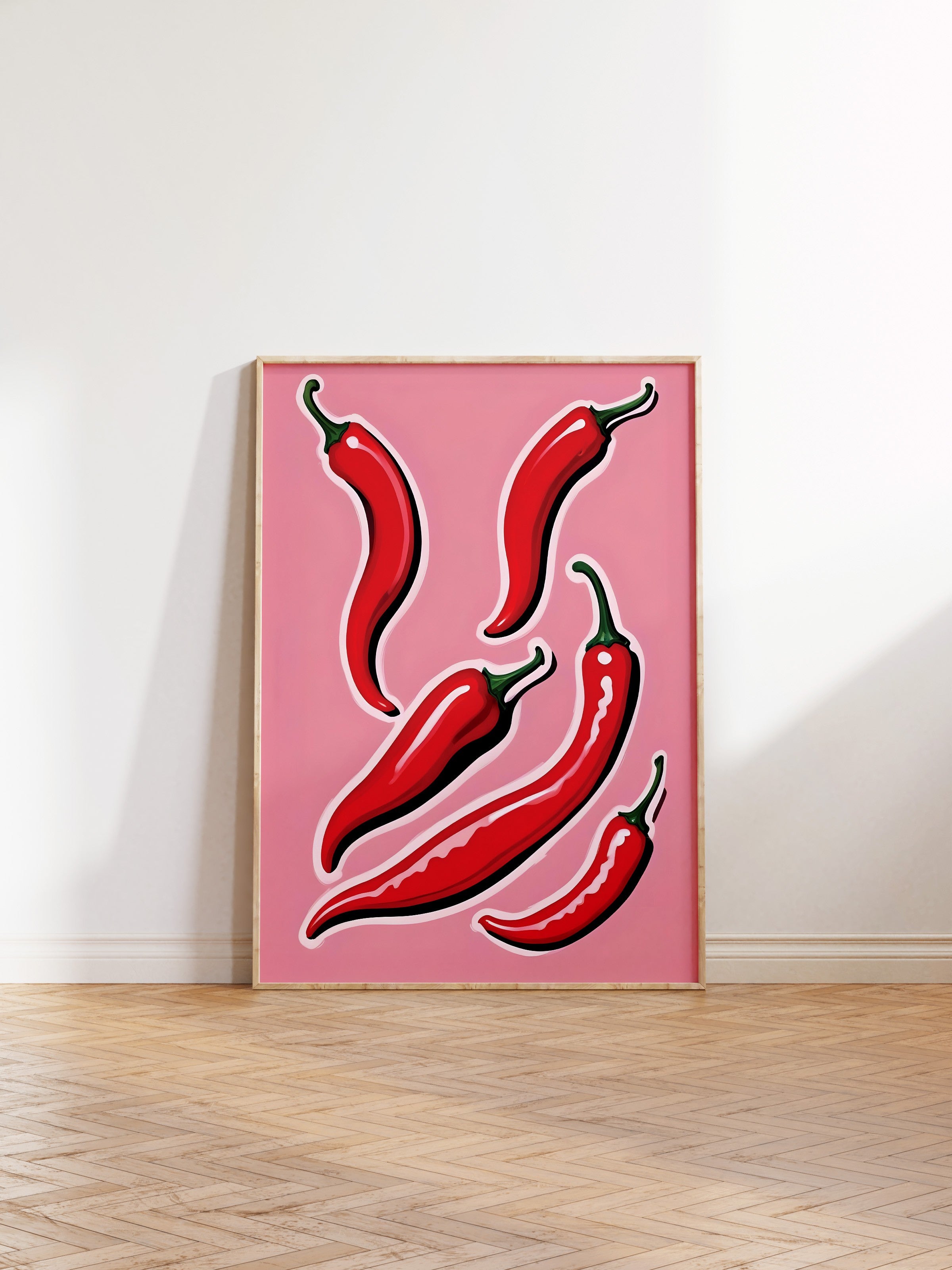 Ahşap Çerçeveli Tablo, Chili Pepper, Comfort Serisi Mutfak Ahşap Tablo, NO:109057