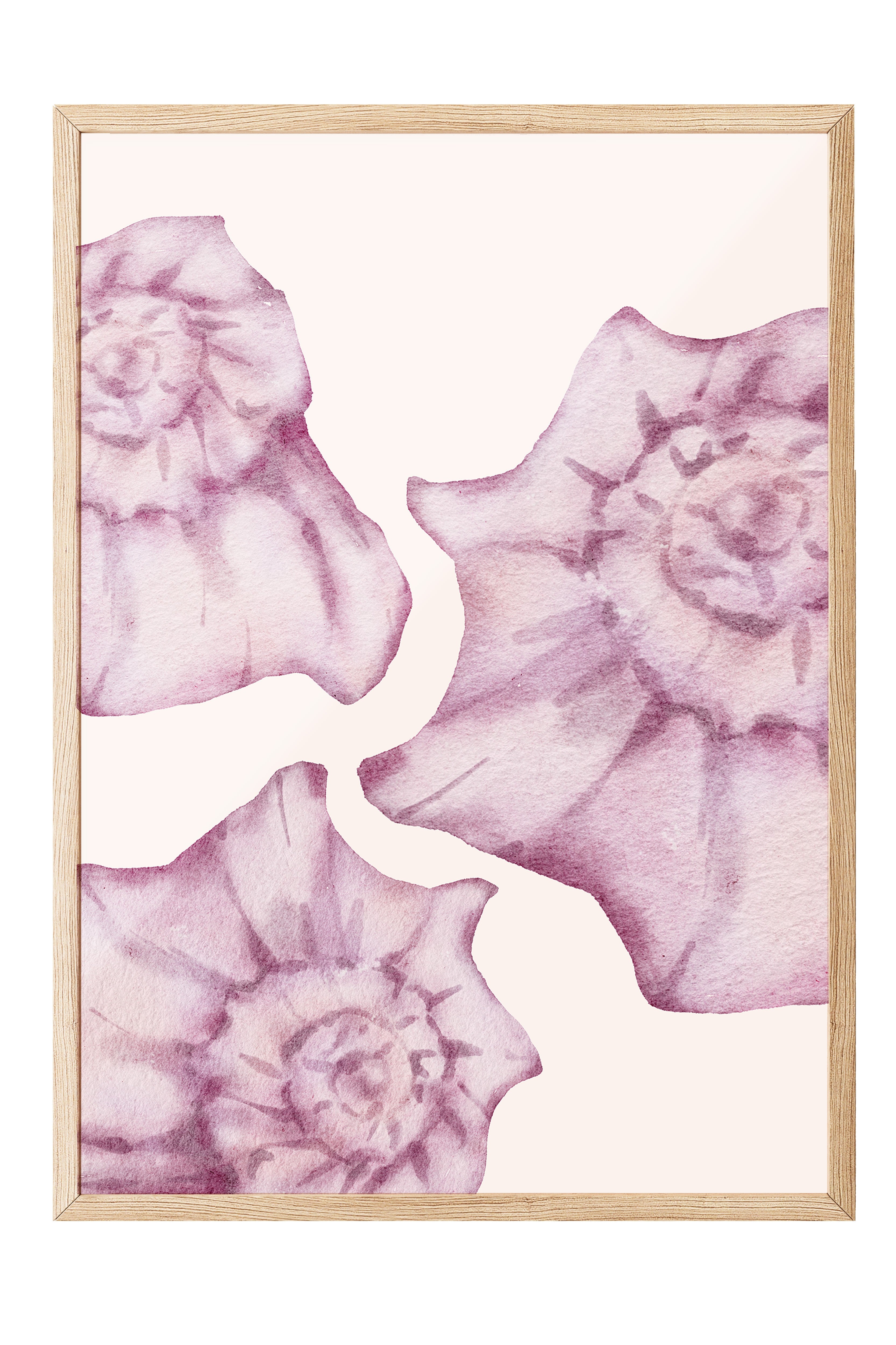 Ahşap Çerçeveli Tablo, Çiçekler, sulu boya, Botanical, Pastel Tonlar, Pembe Renk Poster, 2025 Yaz Seçkisi, NO:109856