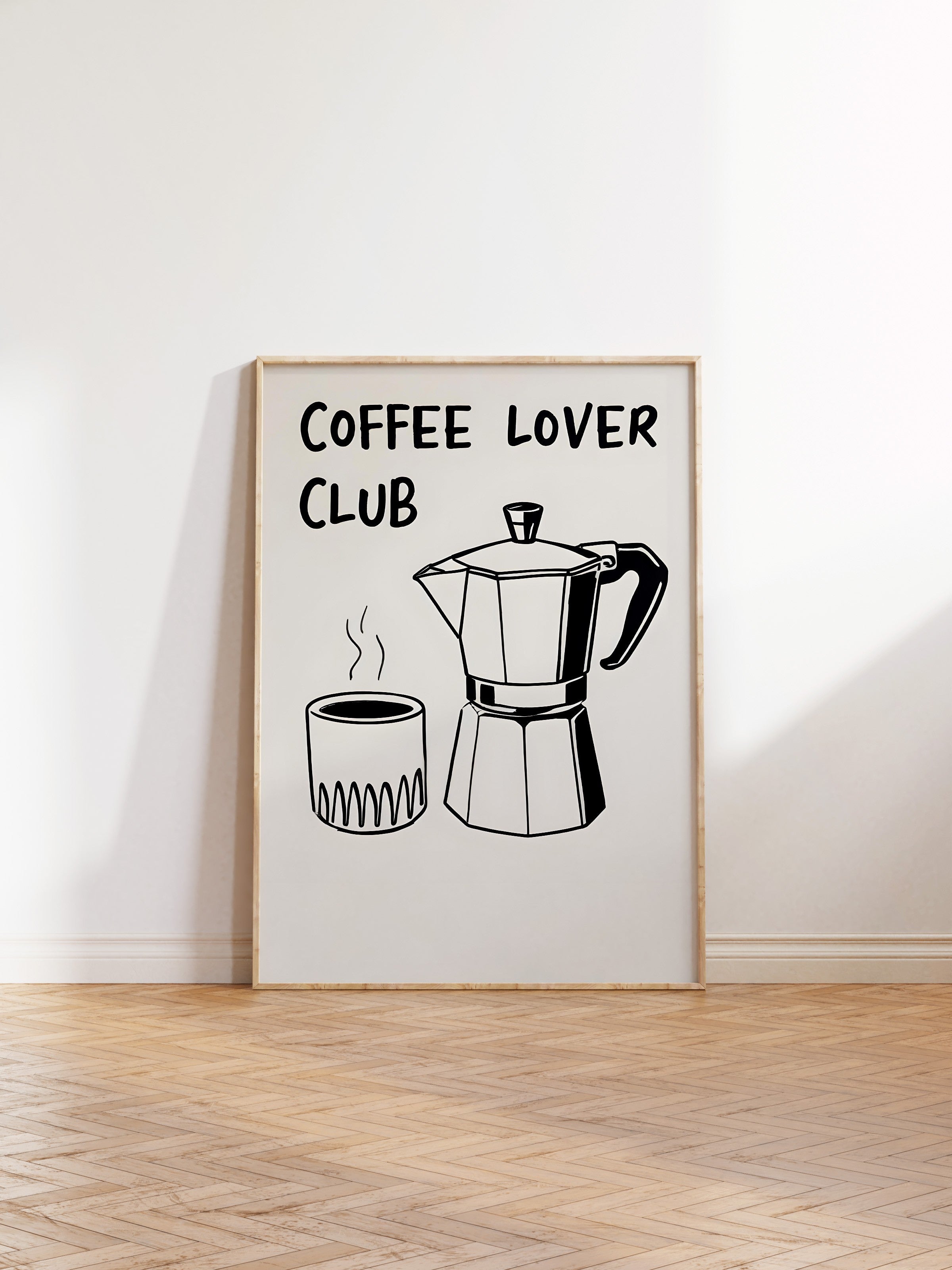 Ahşap Çerçeveli Tablo, Coffee Lover Club, Comfort Serisi Mutfak Ahşap Tablo, NO:109115
