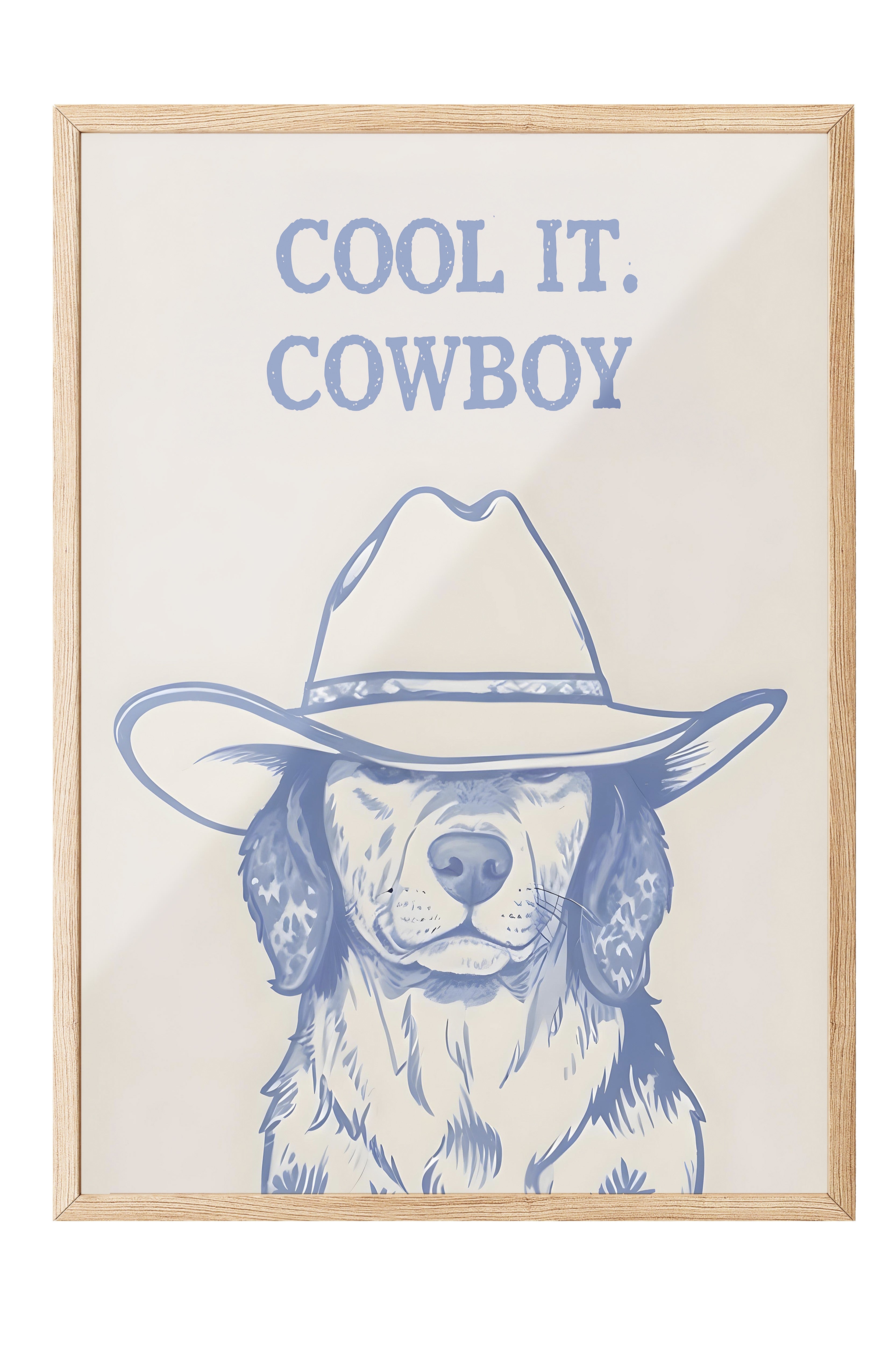 Ahşap Çerçeveli Tablo, Cool it Cowboy , Comfort Serisi Poster ve Ahşap Tablo, NO:108930