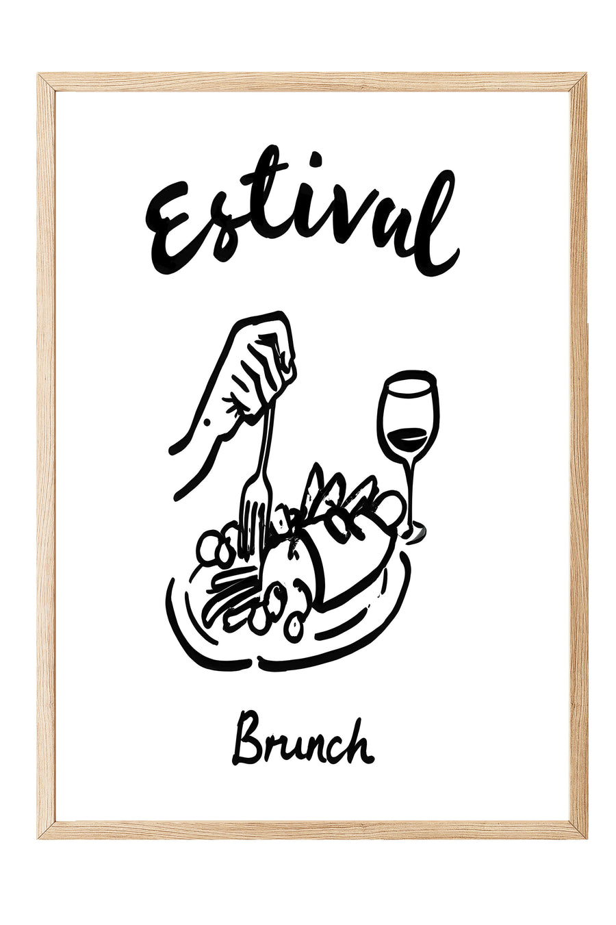 Estival Brunch Poster – Ahşap Çerçeveli Tablo