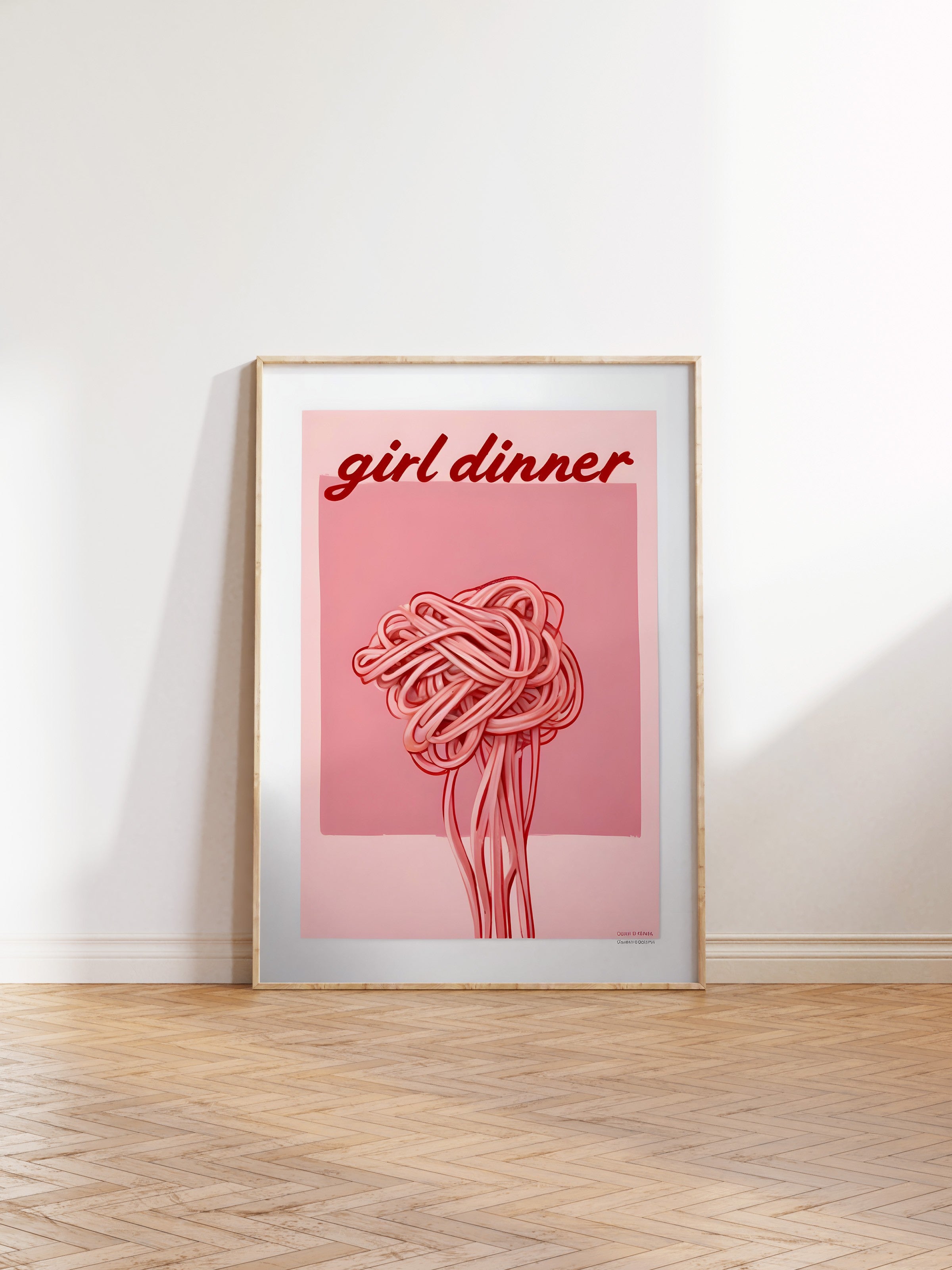 Ahşap Çerçeveli Tablo, Girl Dinner, Comfort Serisi Mutfak Ahşap Tablo, NO:109095