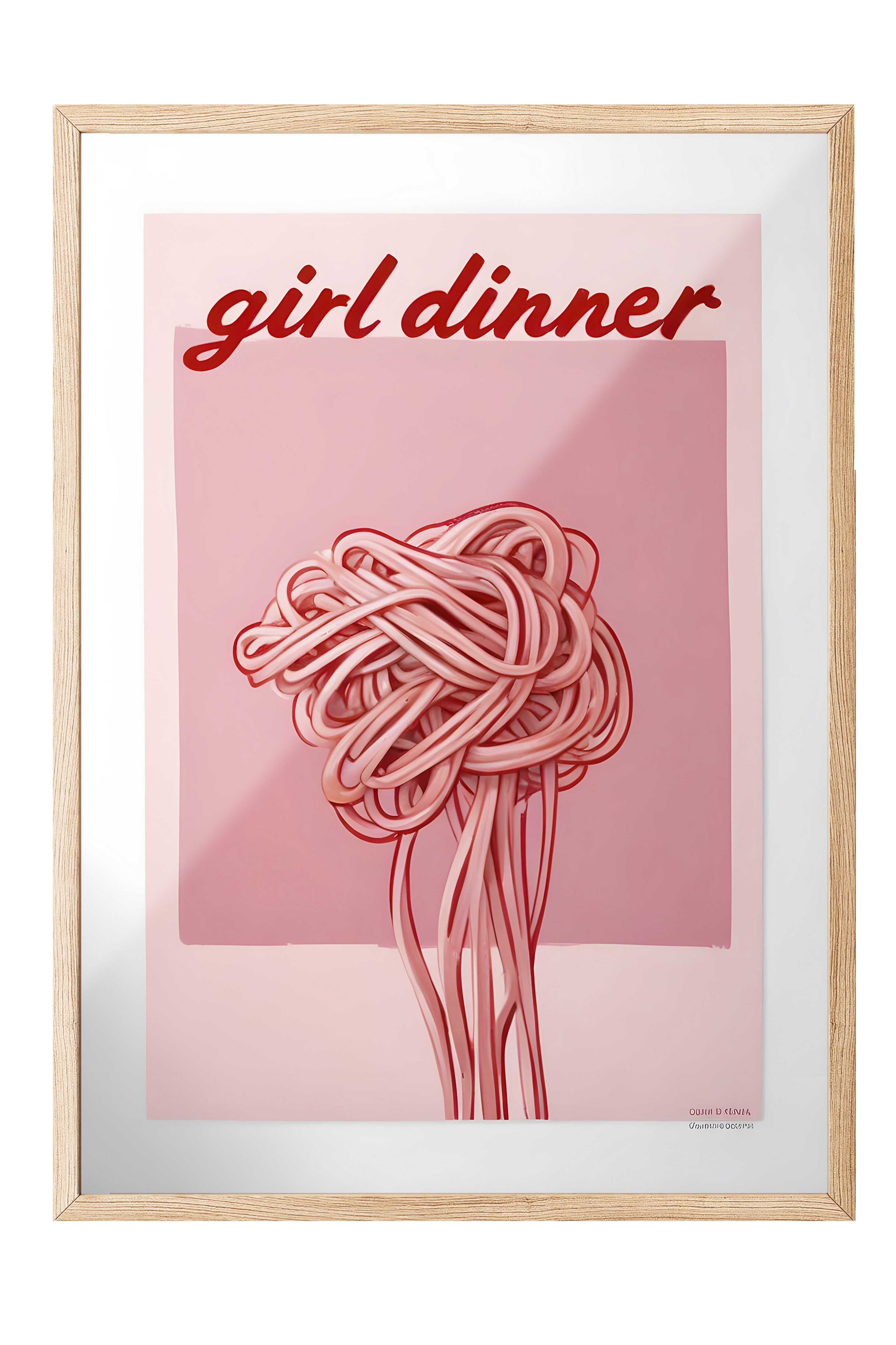 Ahşap Çerçeveli Tablo, Girl Dinner, Comfort Serisi Mutfak Ahşap Tablo, NO:109095