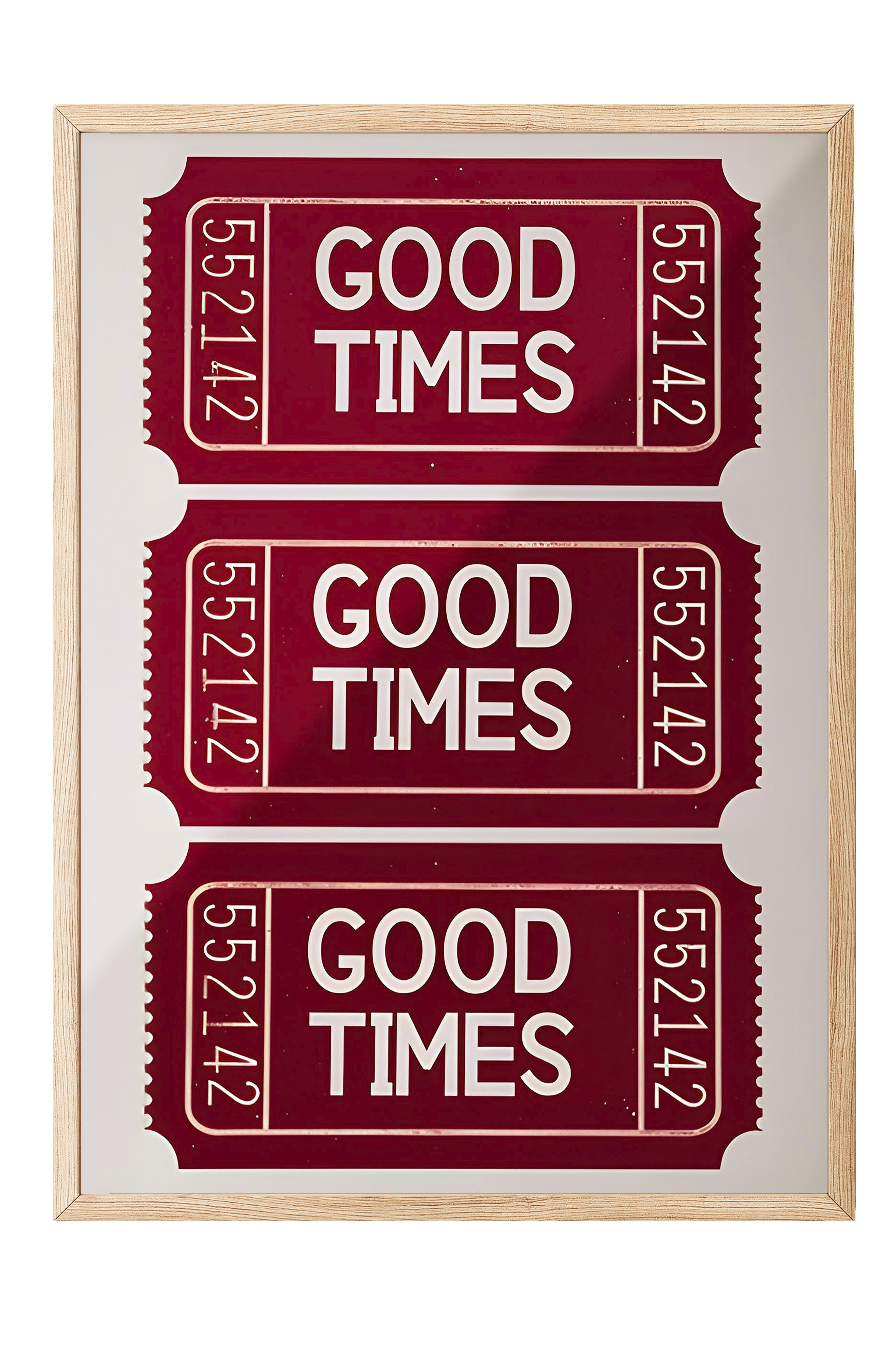 Ahşap Çerçeveli Tablo, Good Times Ticket, Comfort Serisi Poster ve Ahşap Tablo, NO:108951