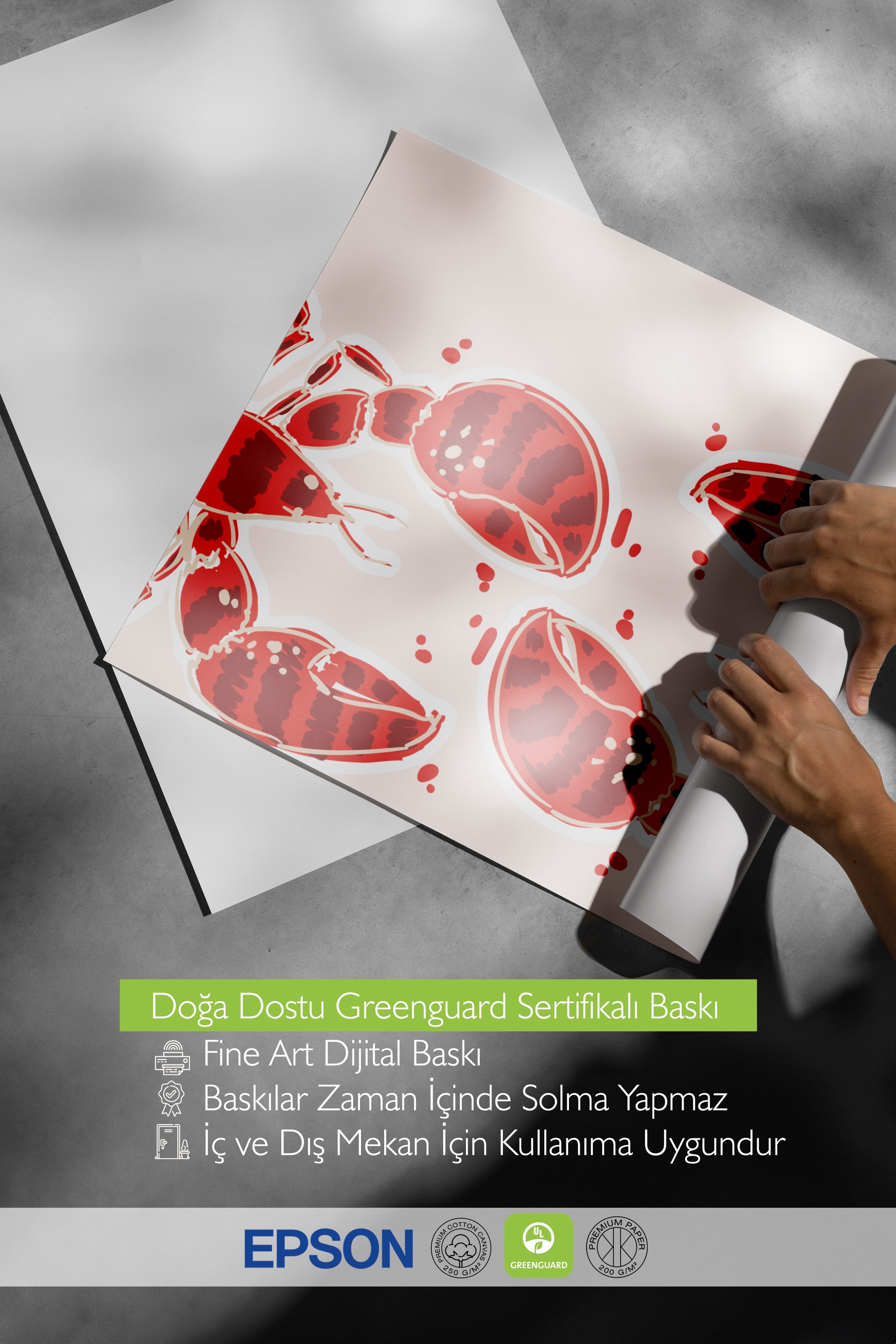 Ahşap Çerçeveli Tablo, Istakoz, Düz İllüstrasyon, Kırmızı, Beyaz Renk Poster, 2025 Yaz Seçkisi, NO:109828