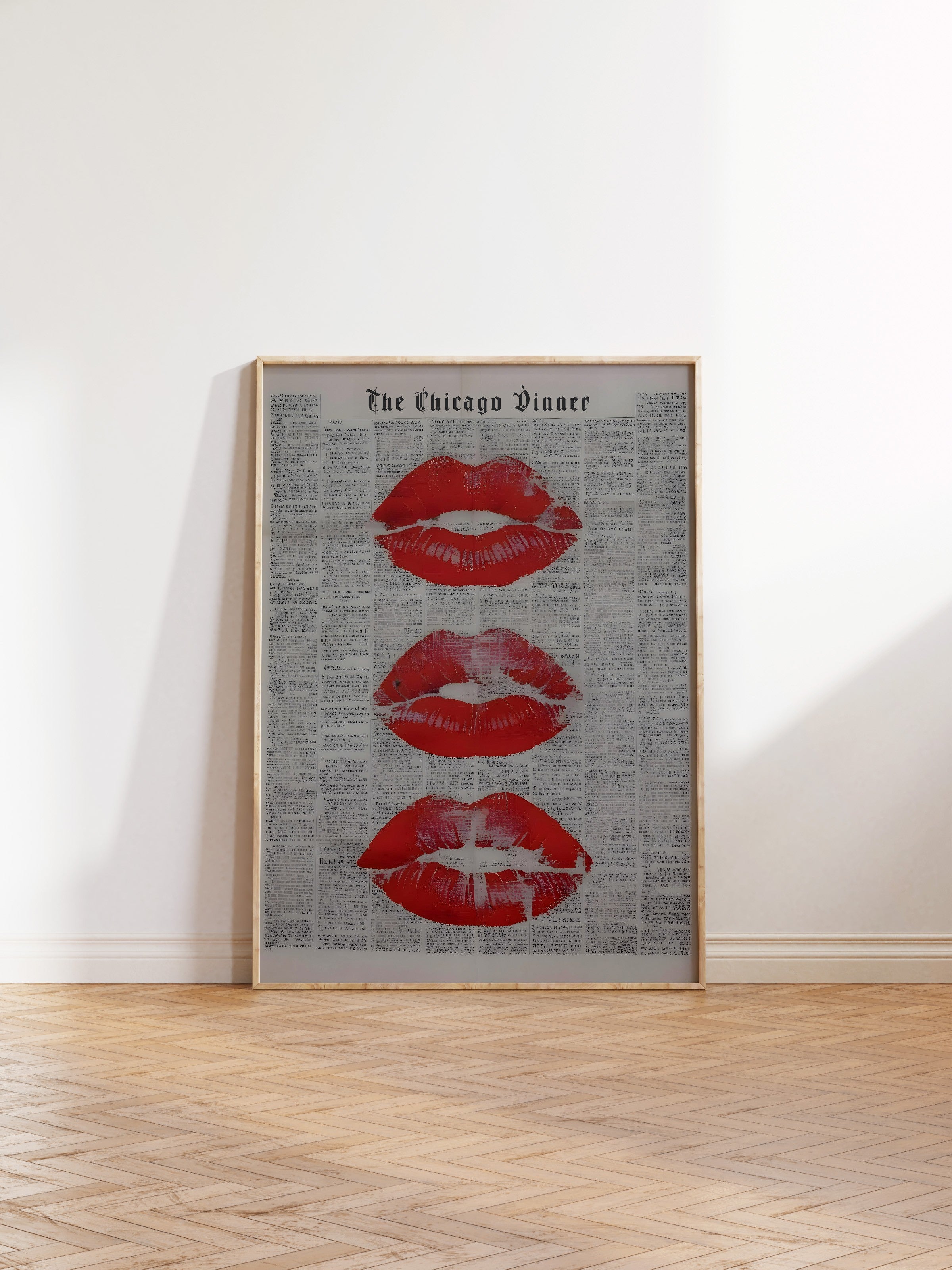 Ahşap Çerçeveli Tablo, Kisses for the newspaper, Comfort Serisi Poster ve Ahşap Tablo, NO:108923