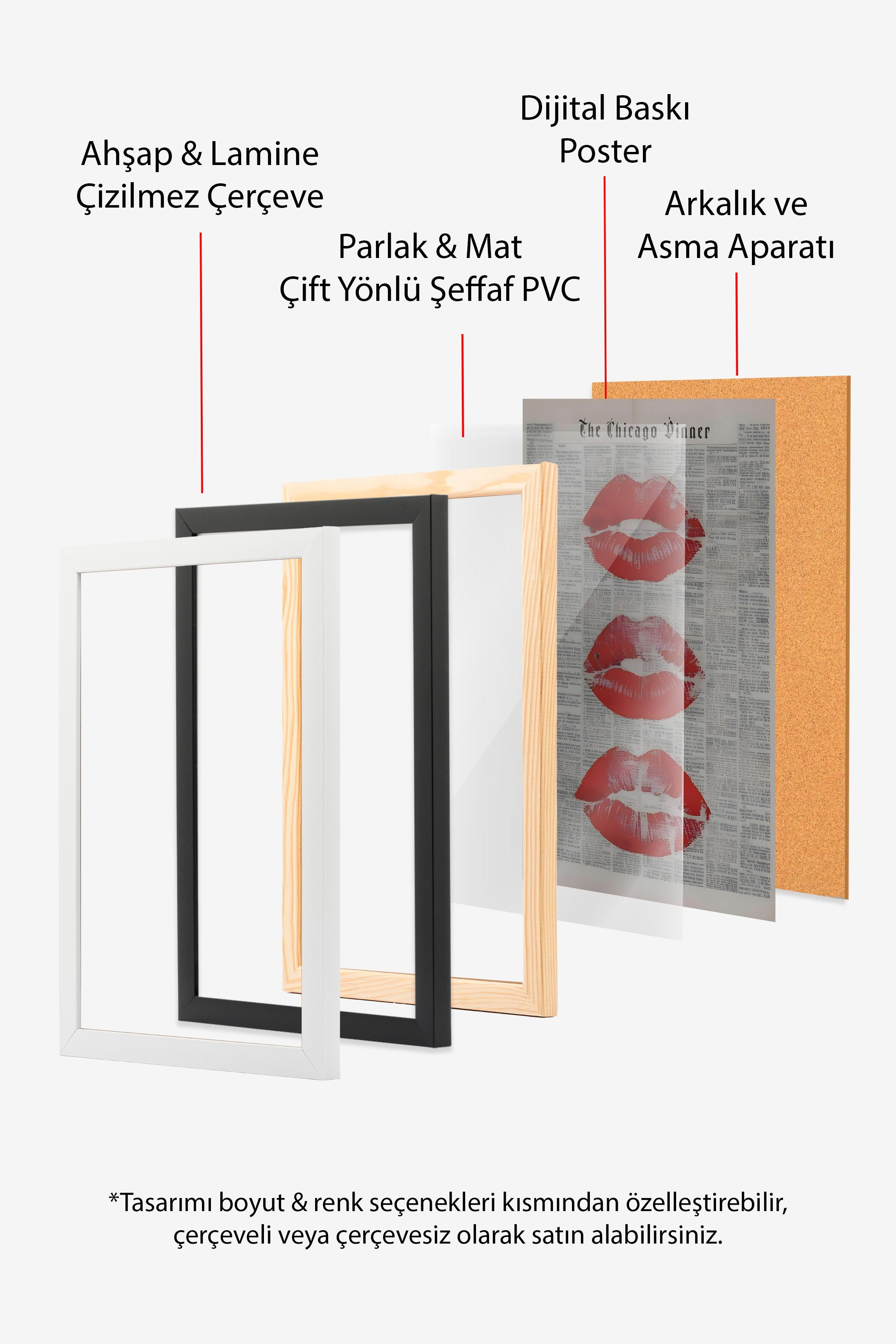 Ahşap Çerçeveli Tablo, Kisses for the newspaper, Comfort Serisi Poster ve Ahşap Tablo, NO:108923