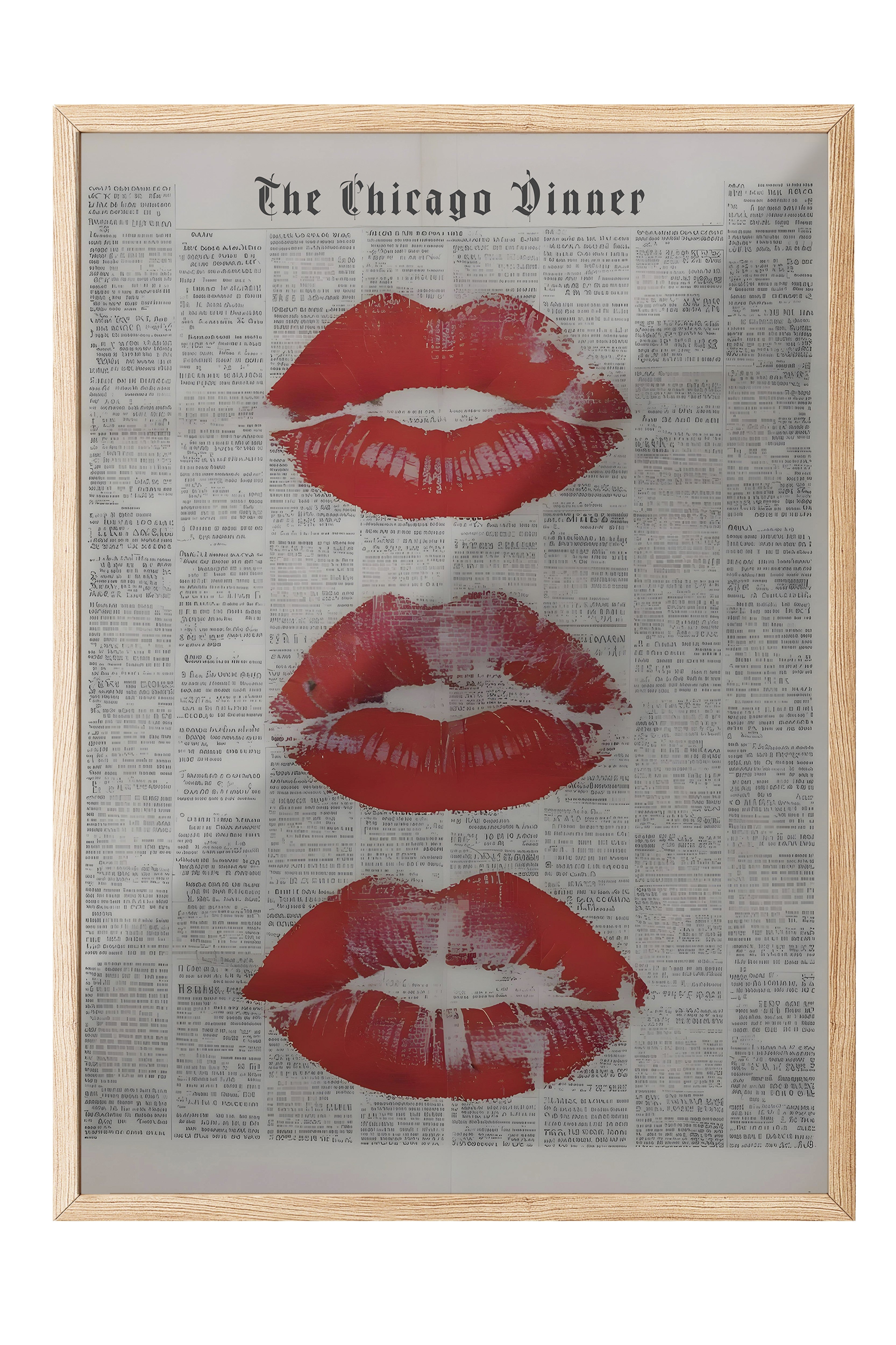 Ahşap Çerçeveli Tablo, Kisses for the newspaper, Comfort Serisi Poster ve Ahşap Tablo, NO:108923