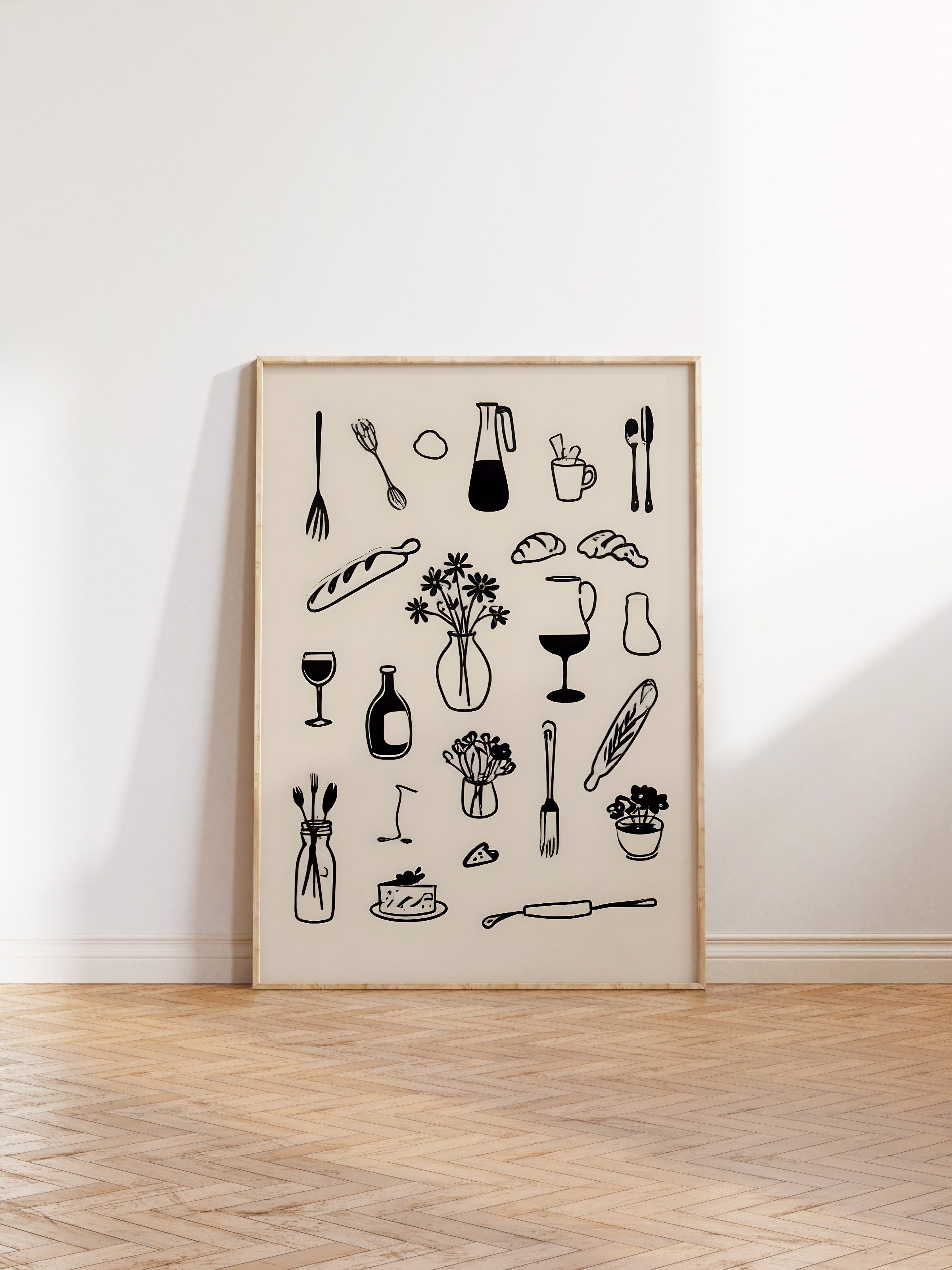 Ahşap Çerçeveli Tablo, Kitchenware, Comfort Serisi Mutfak Ahşap Tablo, NO:109114
