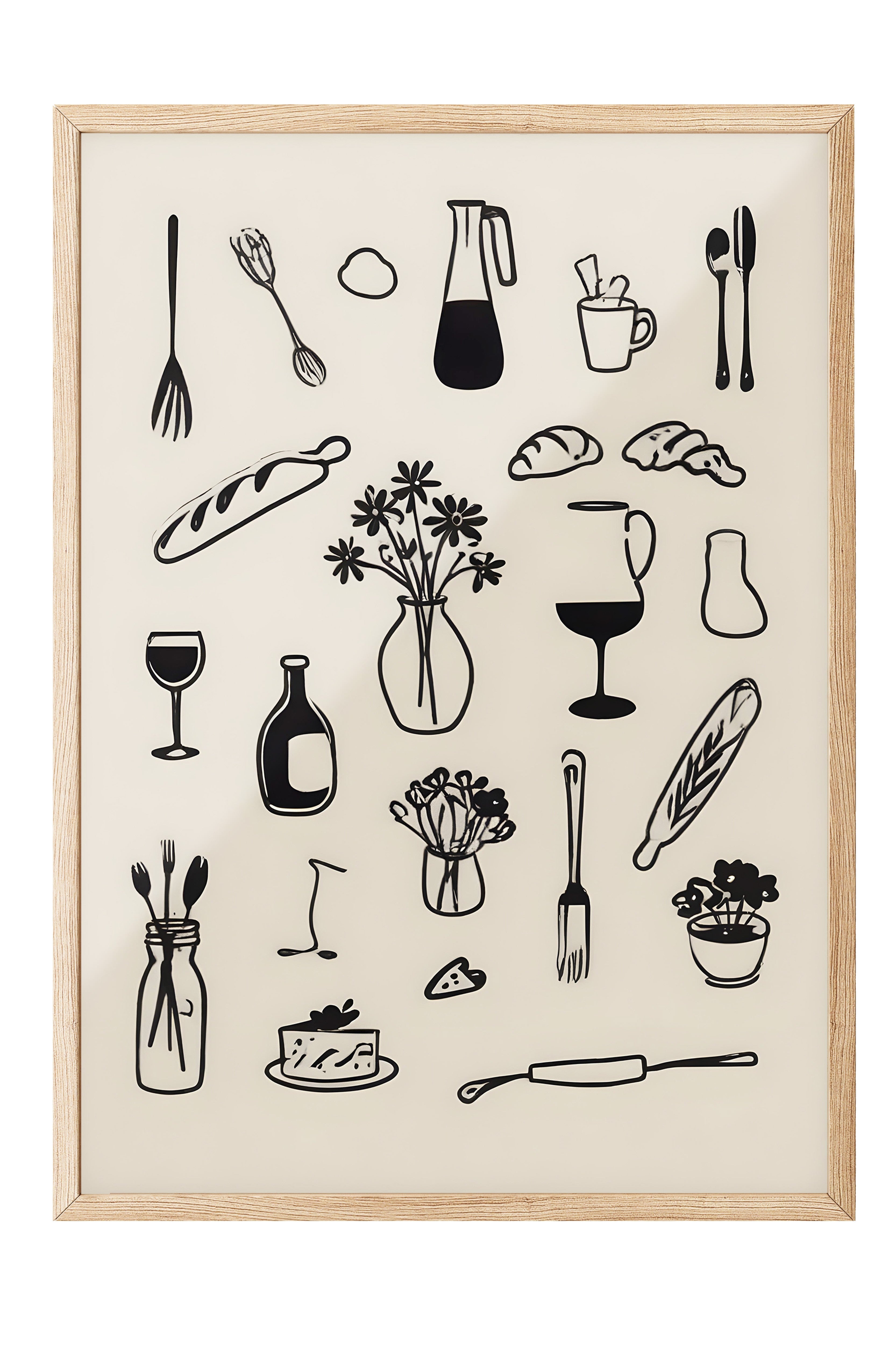 Ahşap Çerçeveli Tablo, Kitchenware, Comfort Serisi Mutfak Ahşap Tablo, NO:109114