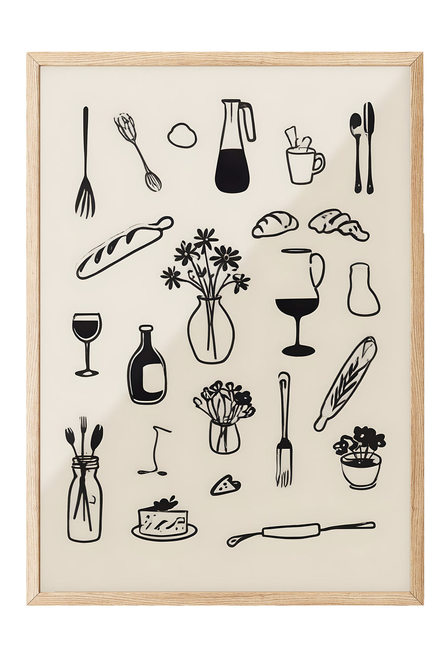 Ahşap Çerçeveli Tablo, Kitchenware, Comfort Serisi Mutfak Ahşap Tablo, NO:109114