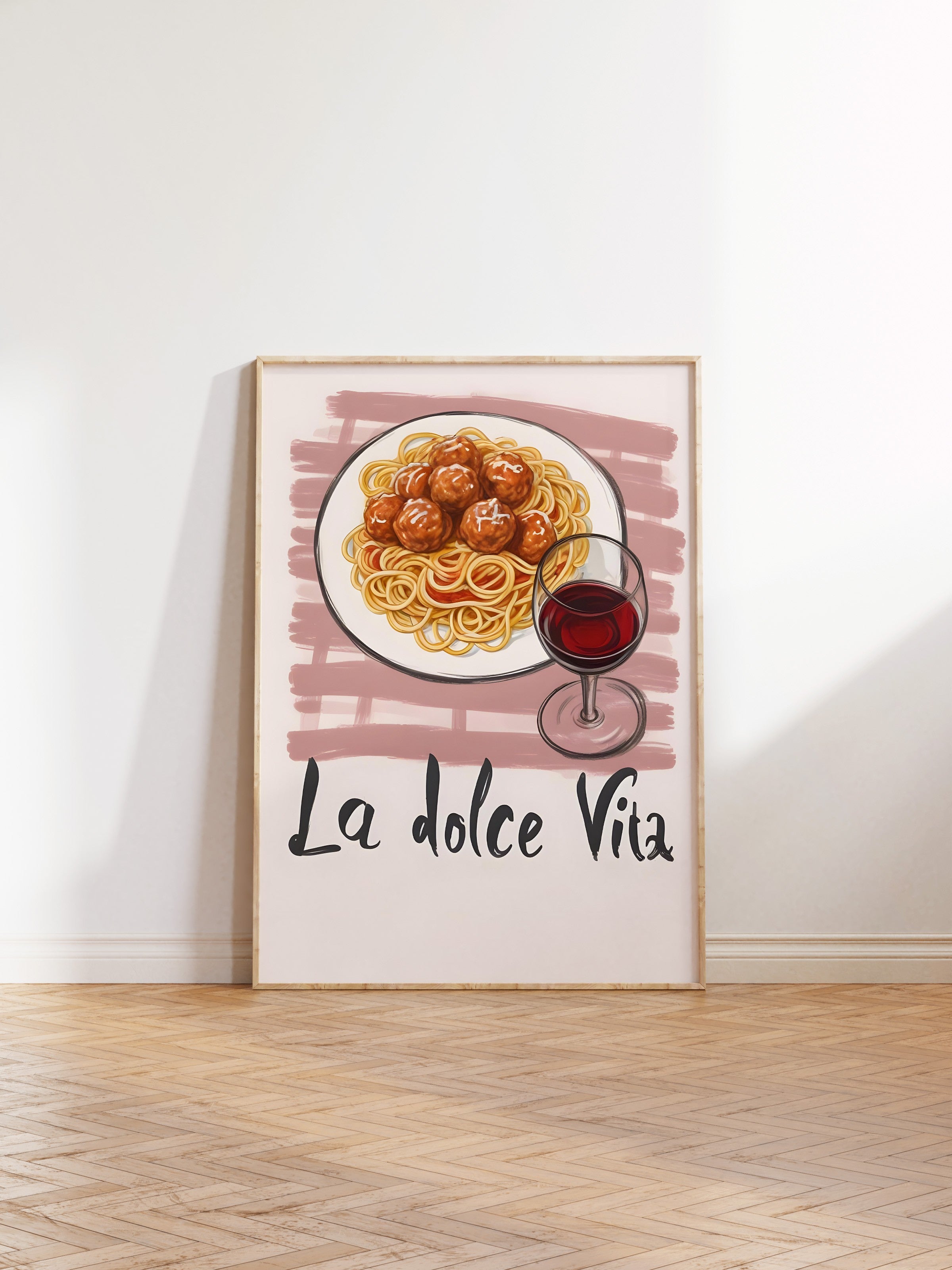 Ahşap Çerçeveli Tablo, La Dolce Vita, Comfort Serisi Mutfak Ahşap Tablo, NO:109109