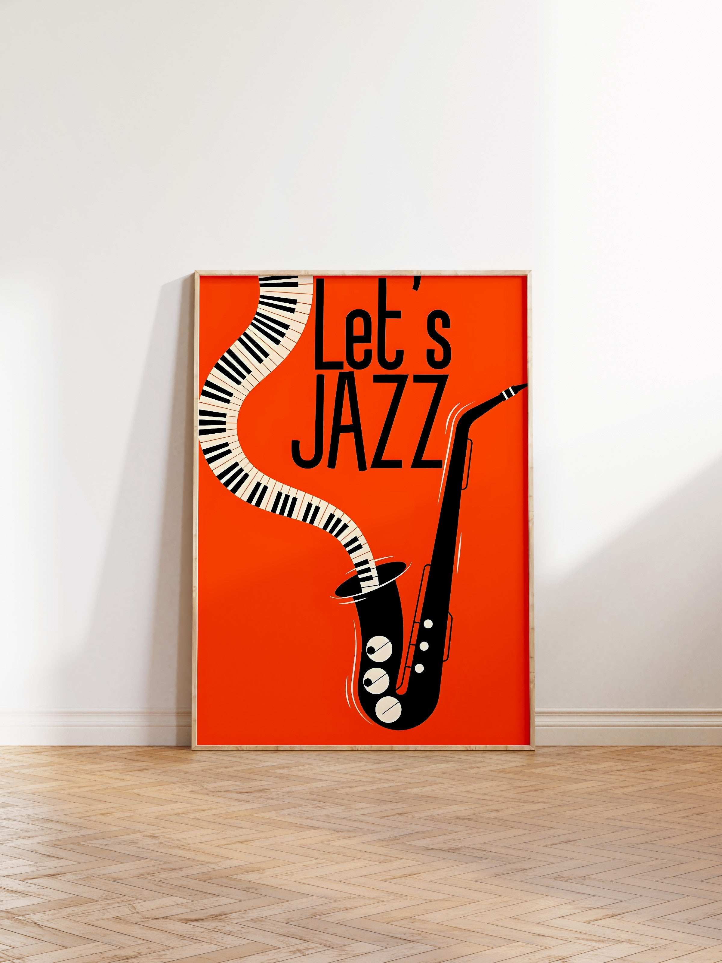 Ahşap Çerçeveli Tablo, Let's Jazz - 1, Comfort Serisi Poster ve  Ahşap Tablo, NO:108969