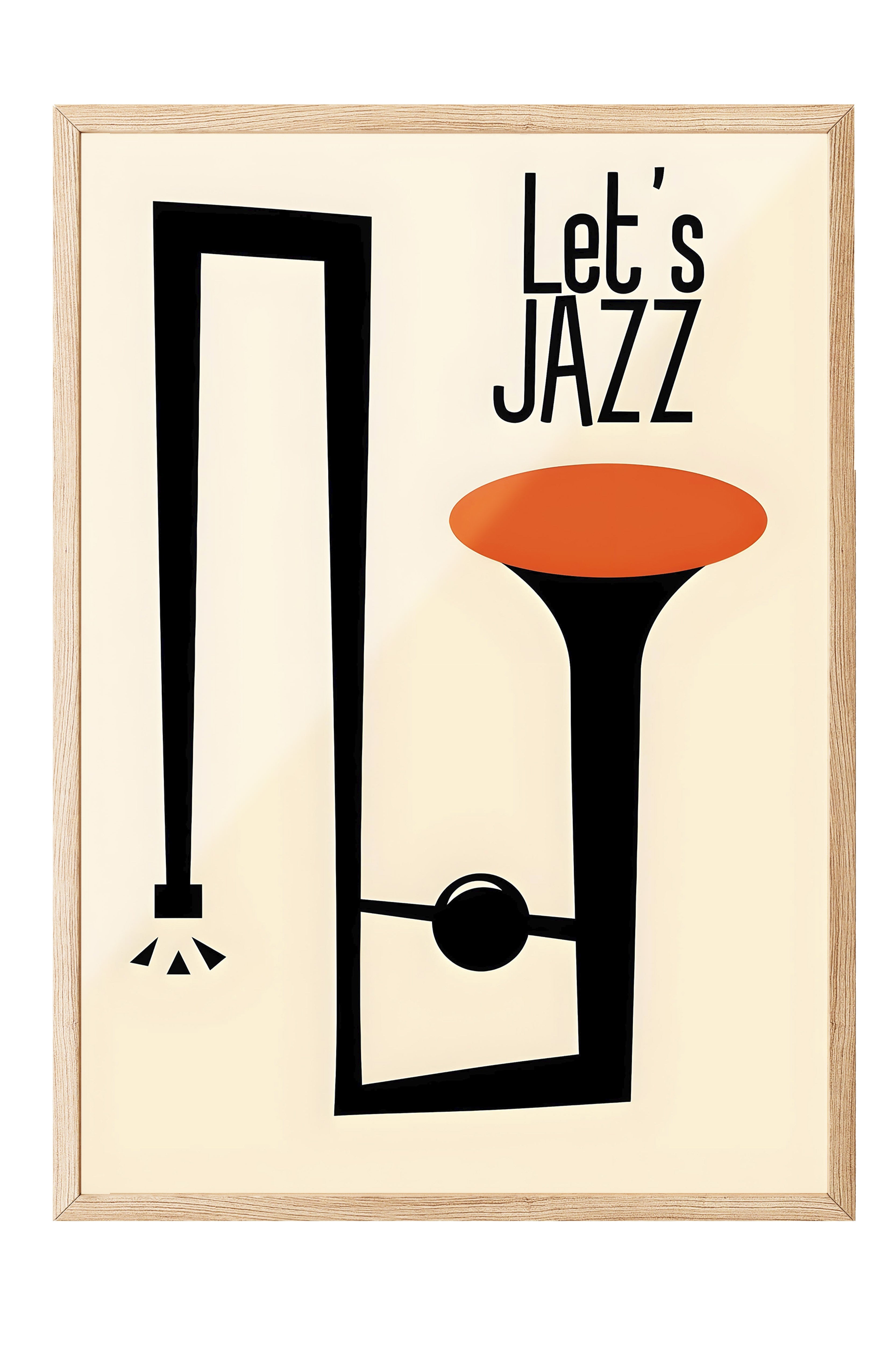 Ahşap Çerçeveli Tablo, Let's Jazz - 3, Comfort Serisi Poster ve  Ahşap Tablo, NO:108971