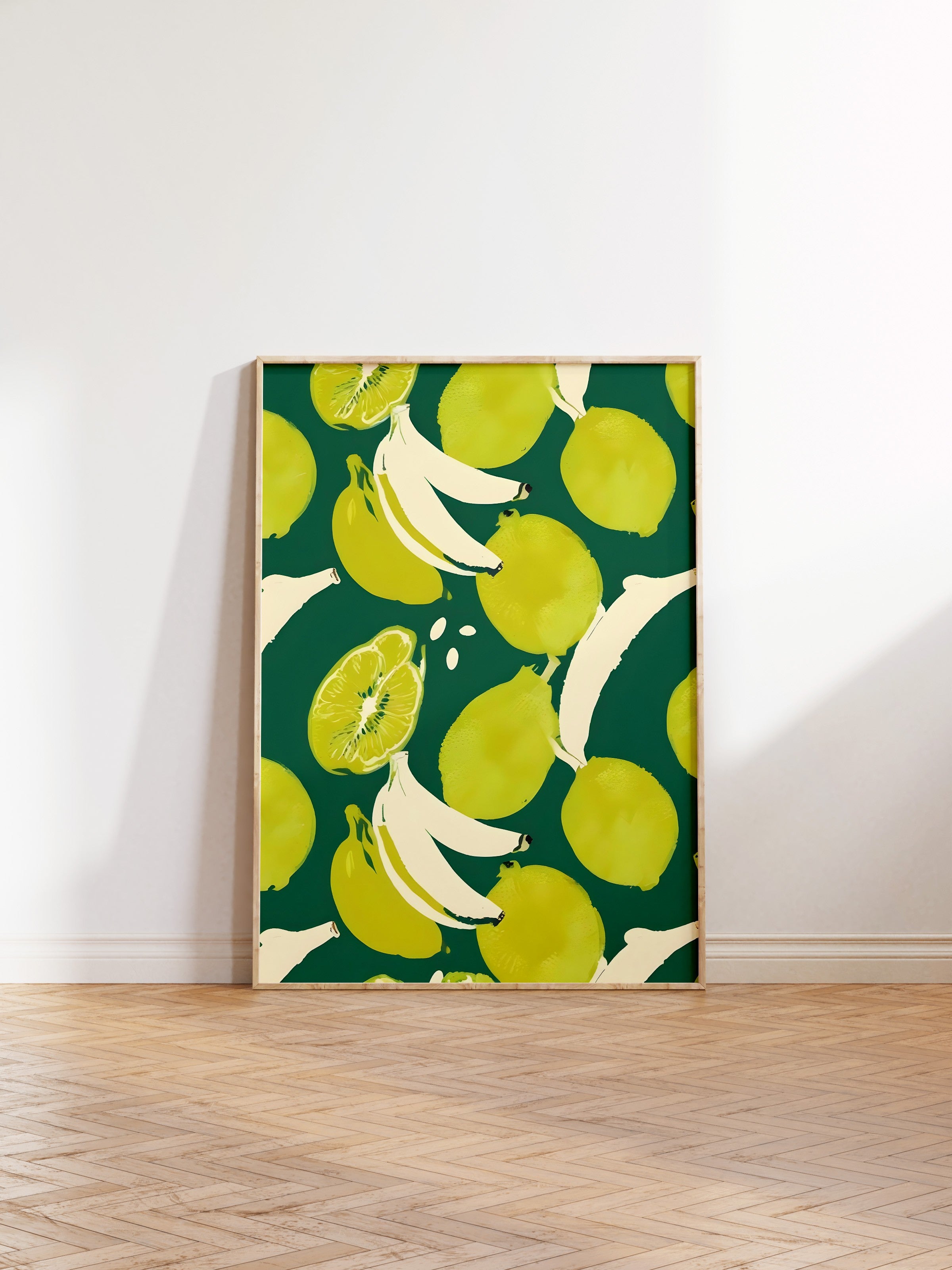 Ahşap Çerçeveli Tablo, Limes With Banana, Comfort Serisi Mutfak Ahşap Tablo, NO:109122