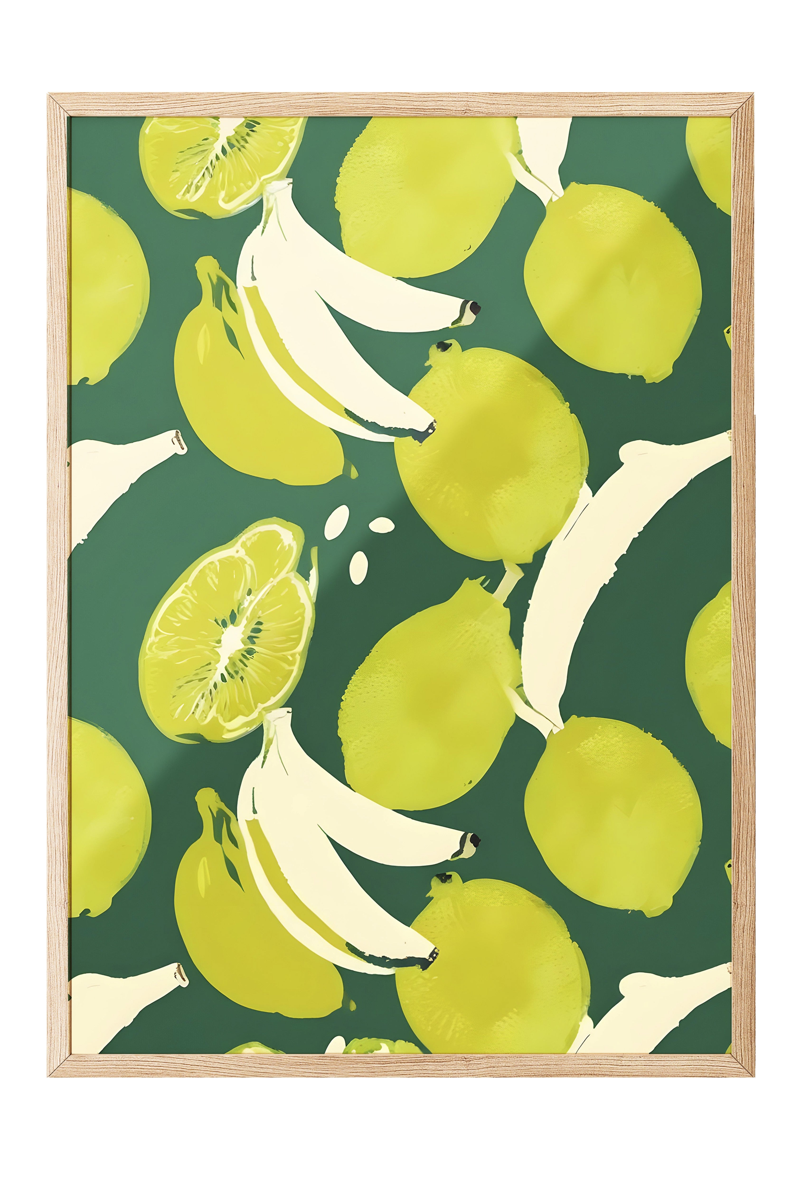 Ahşap Çerçeveli Tablo, Limes With Banana, Comfort Serisi Mutfak Ahşap Tablo, NO:109122