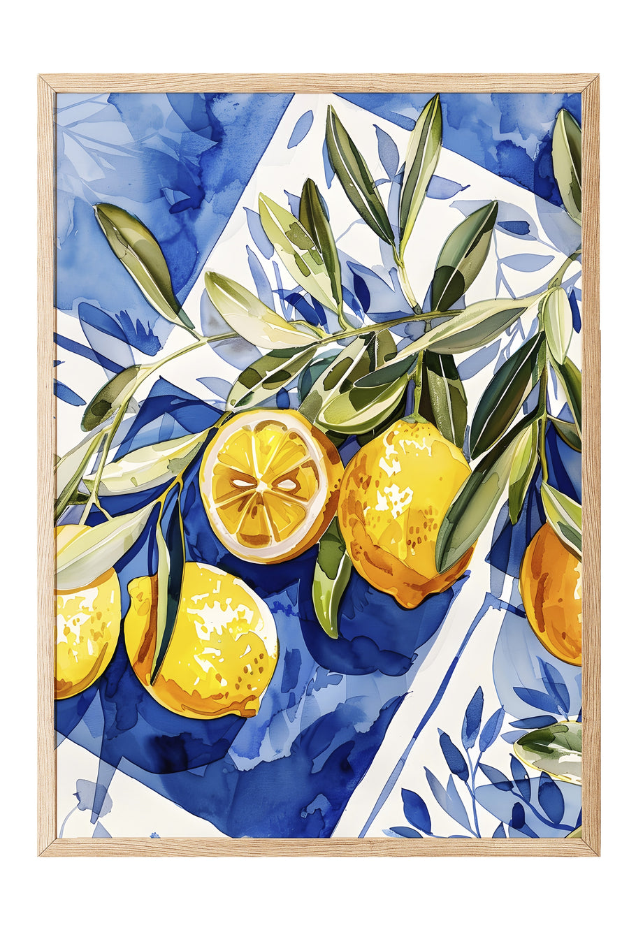 Limon ve Zeytin Dalları Poster Poster – Ahşap Çerçeveli Tablo