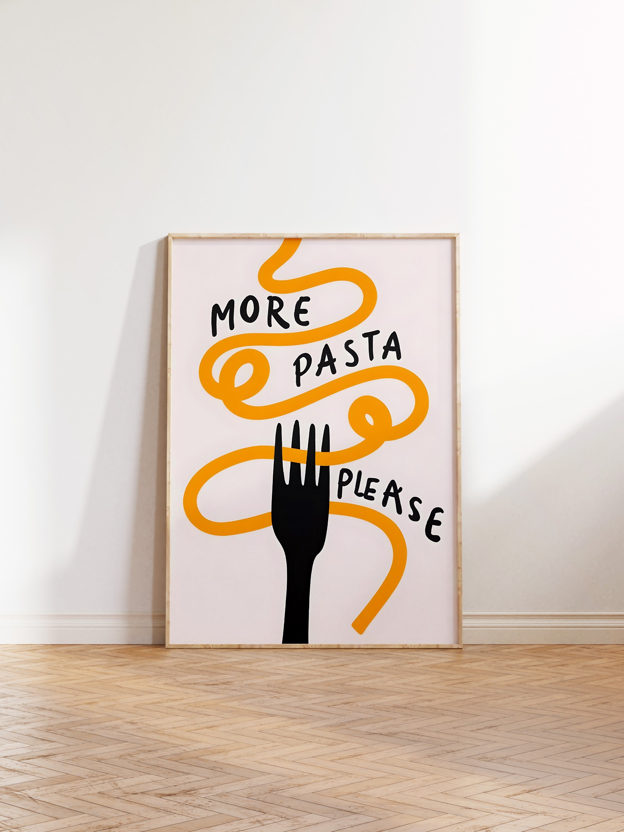 Ahşap Çerçeveli Tablo, More Pasta Please, Comfort Serisi Mutfak Ahşap Tablo, NO:109088