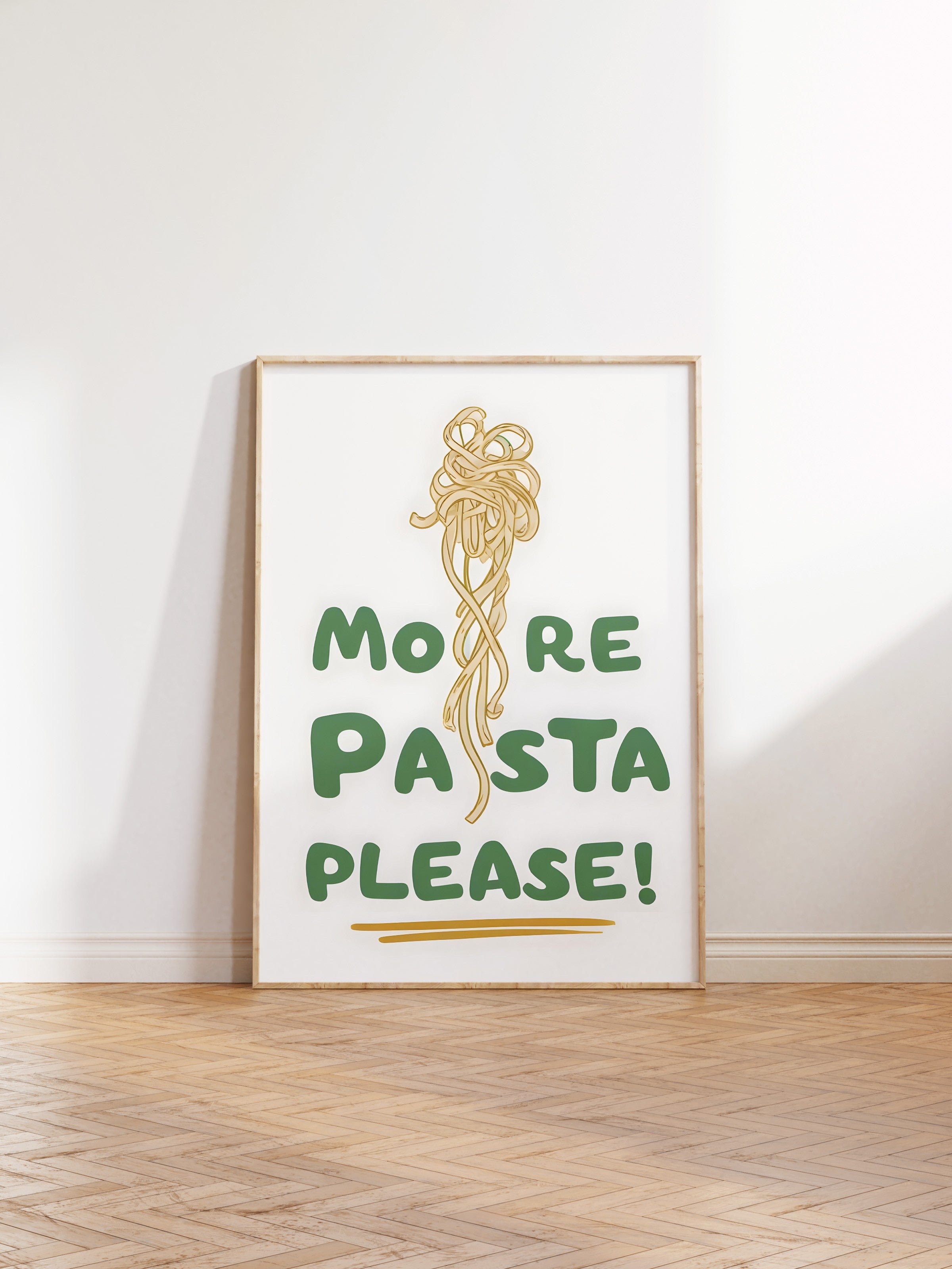 Ahşap Çerçeveli Tablo, More Pasta Please, Comfort Serisi Mutfak Ahşap Tablo, NO:109151