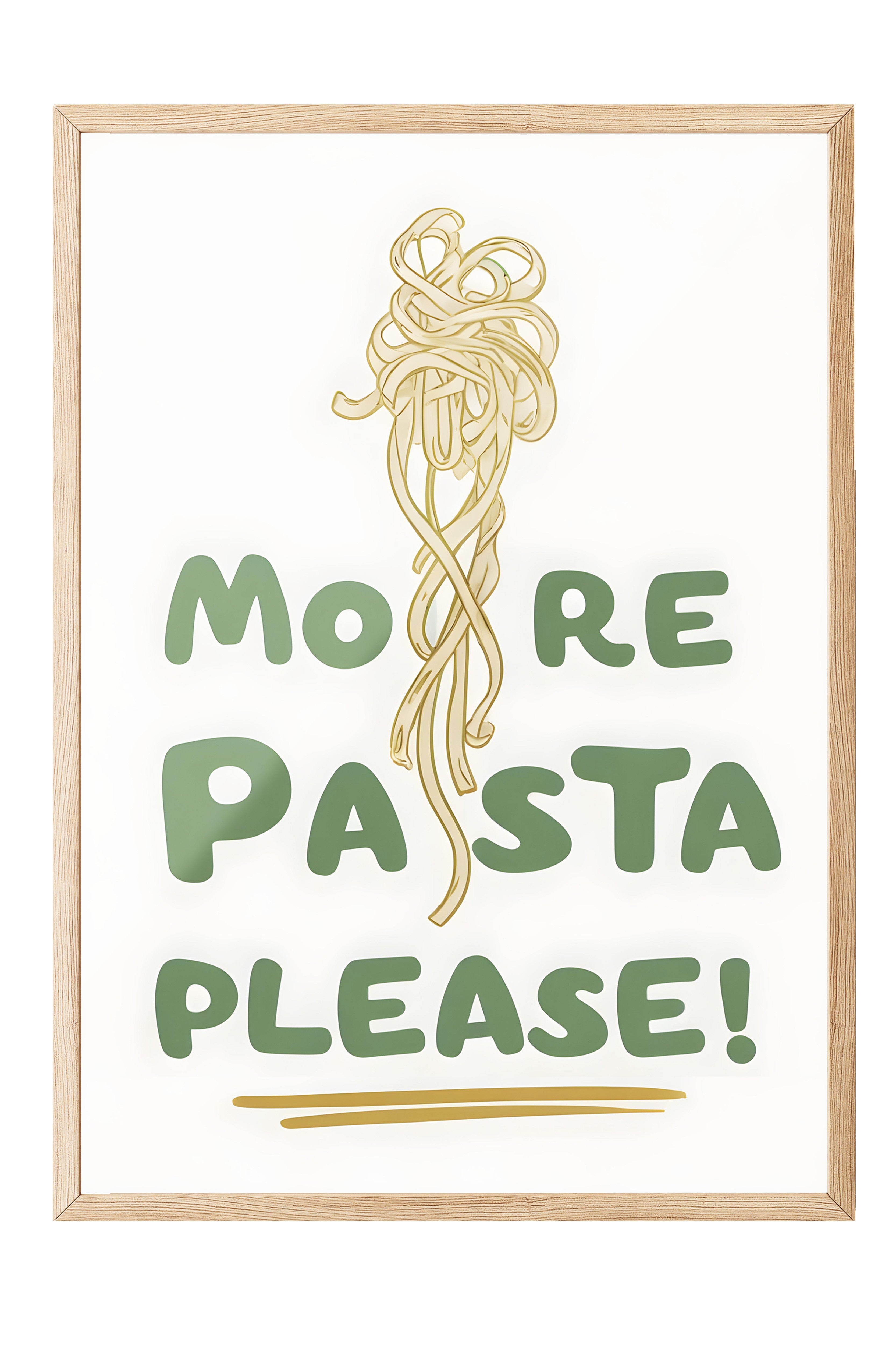 Ahşap Çerçeveli Tablo, More Pasta Please, Comfort Serisi Mutfak Ahşap Tablo, NO:109151