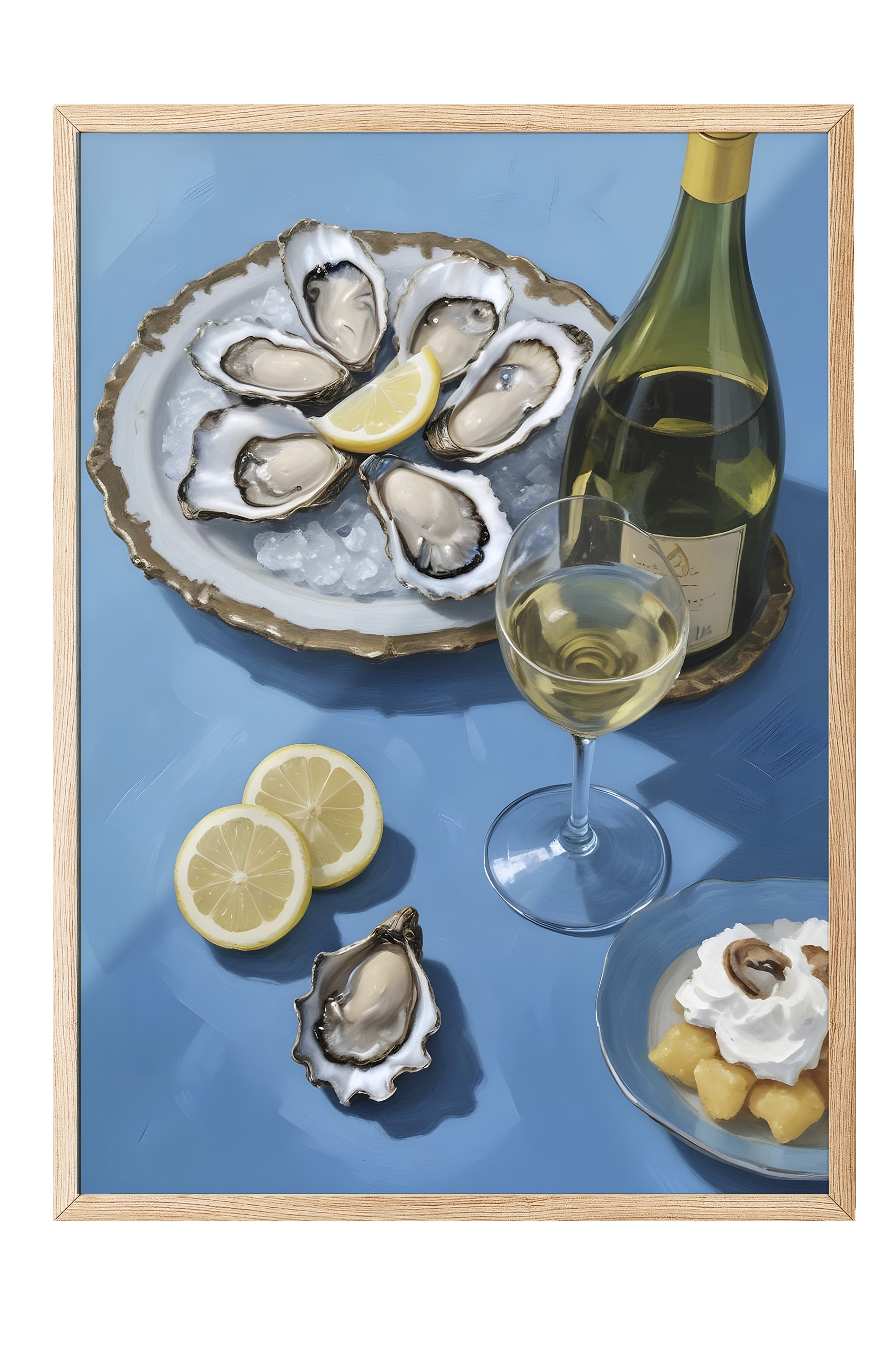 Ahşap Çerçeveli Tablo, Mussel With A Broken Glass, Comfort Serisi Mutfak Ahşap Tablo, NO:109155