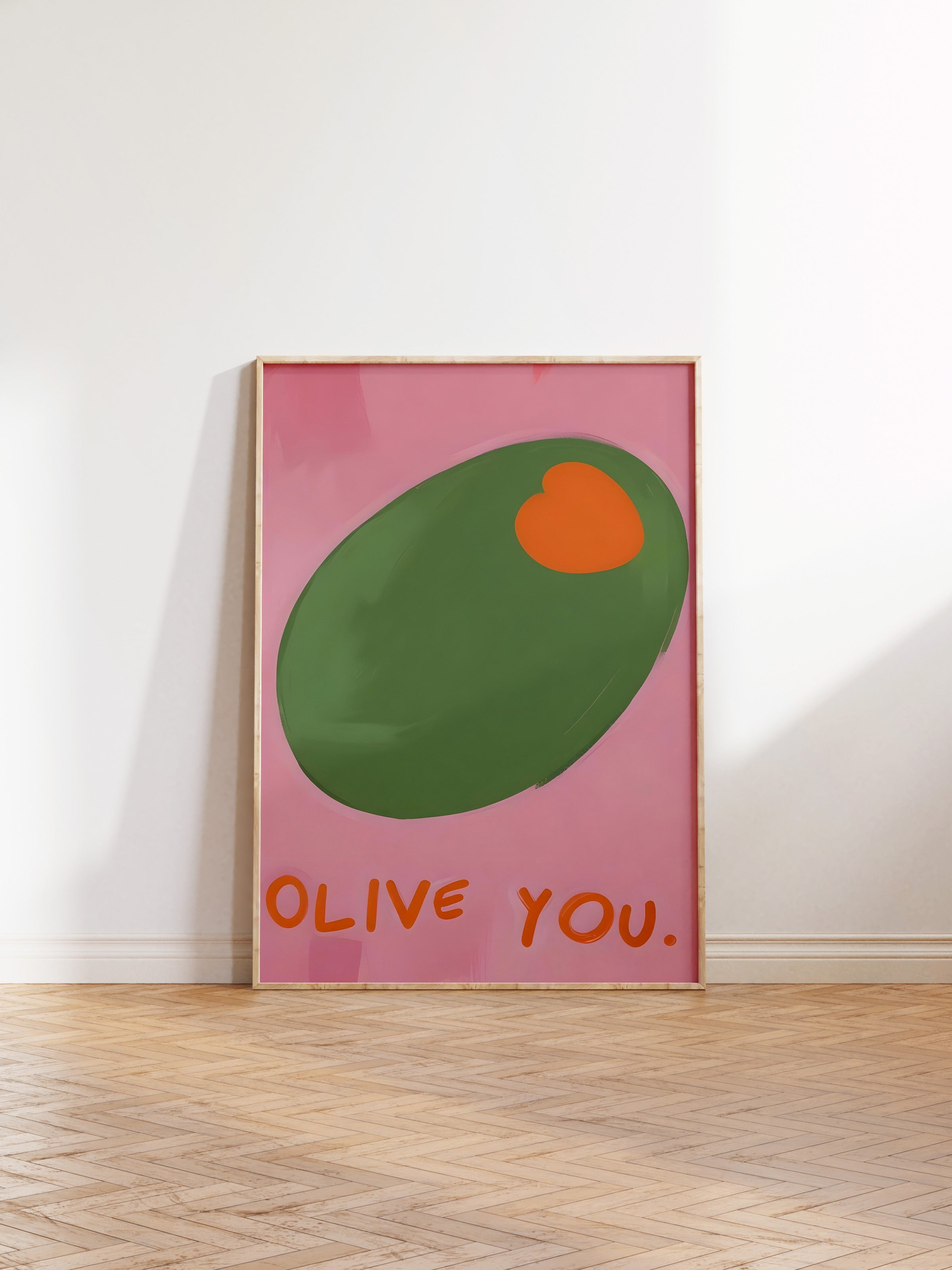 Ahşap Çerçeveli Tablo, Olive You, Comfort Serisi Mutfak Ahşap Tablo, NO:109143