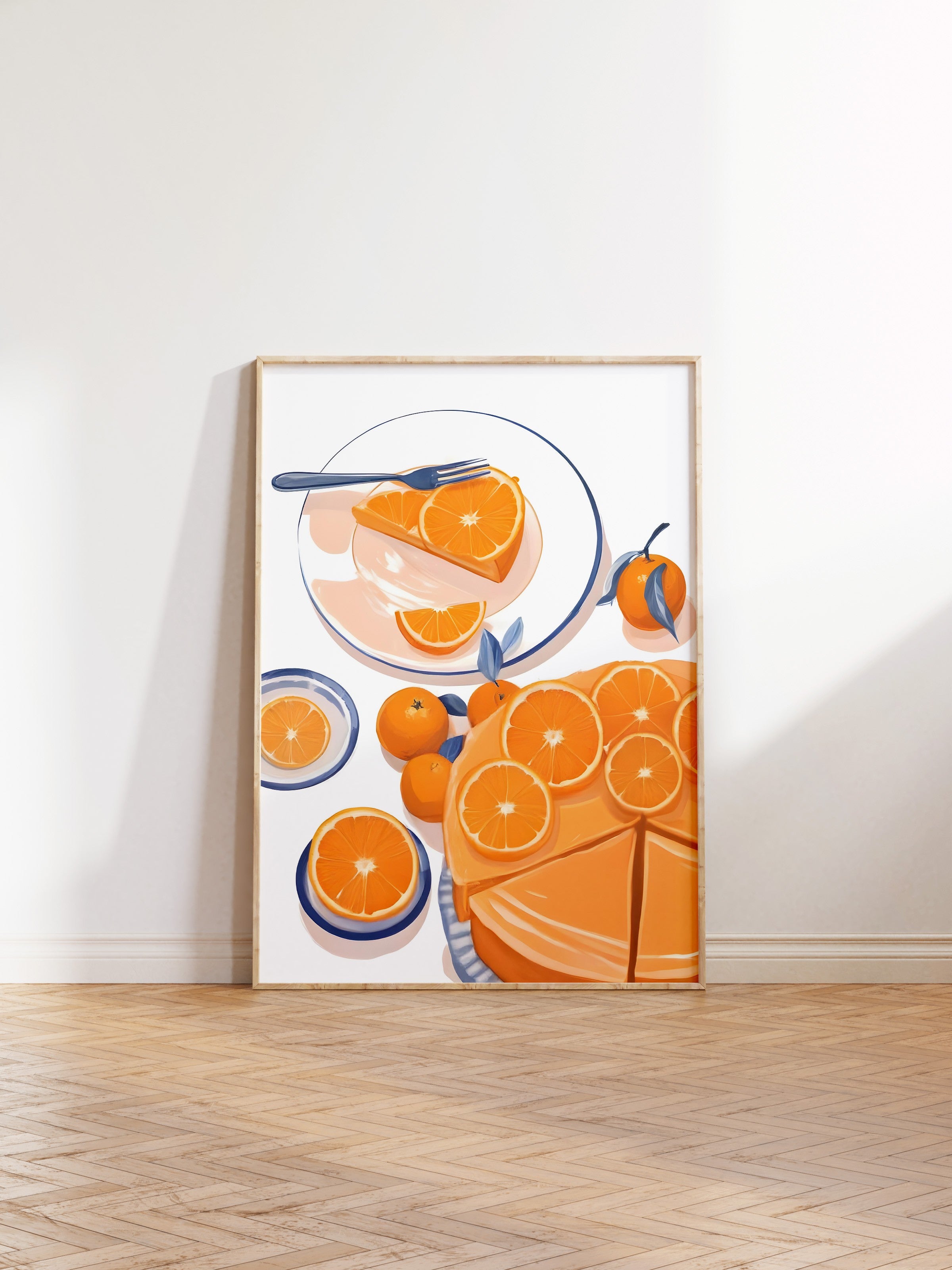 Ahşap Çerçeveli Tablo, Orange Slices, Comfort Serisi Mutfak Ahşap Tablo, NO:109130