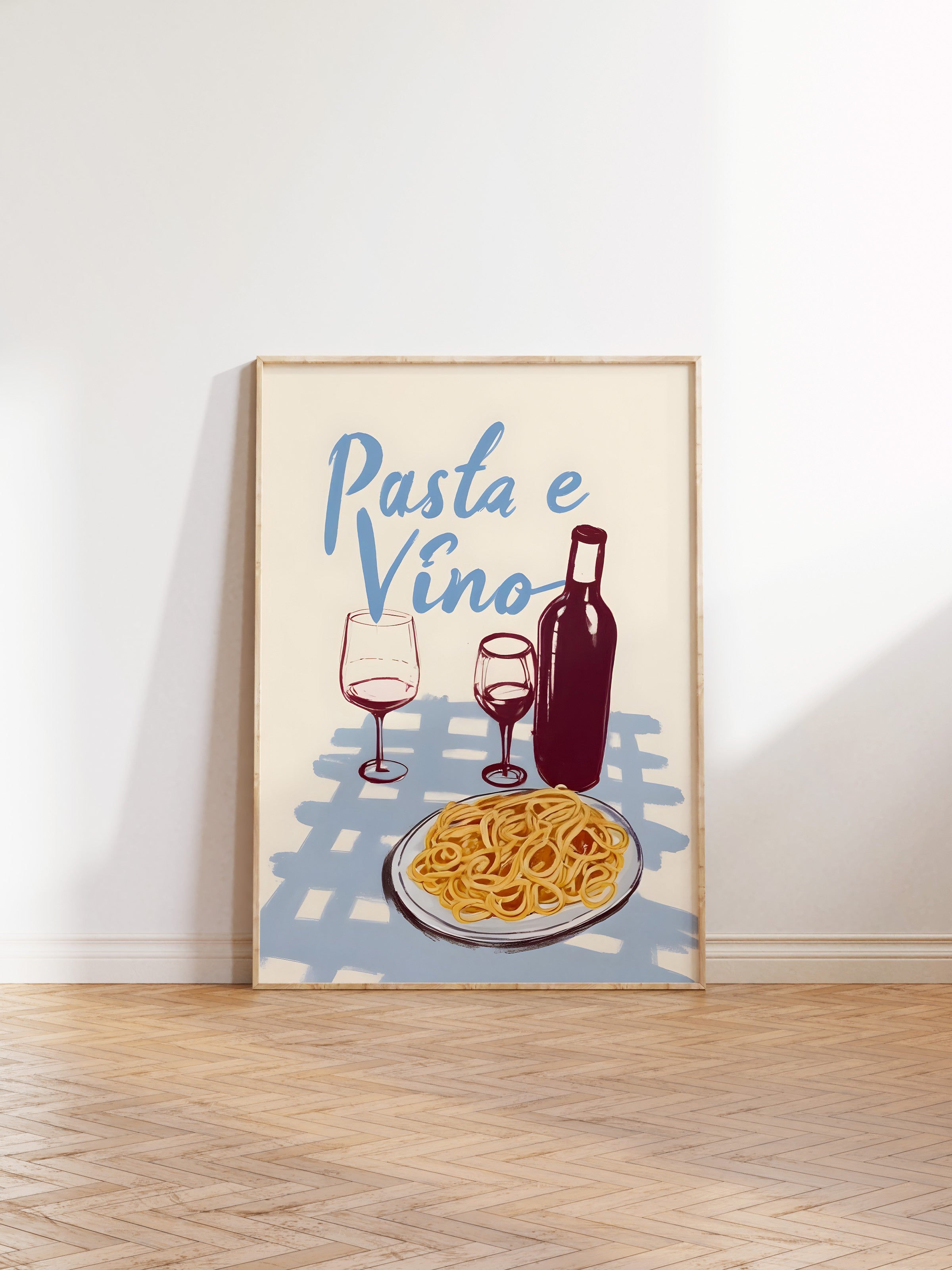 Ahşap Çerçeveli Tablo, Pasta E Vino, Comfort Serisi Mutfak Ahşap Tablo, NO:109123
