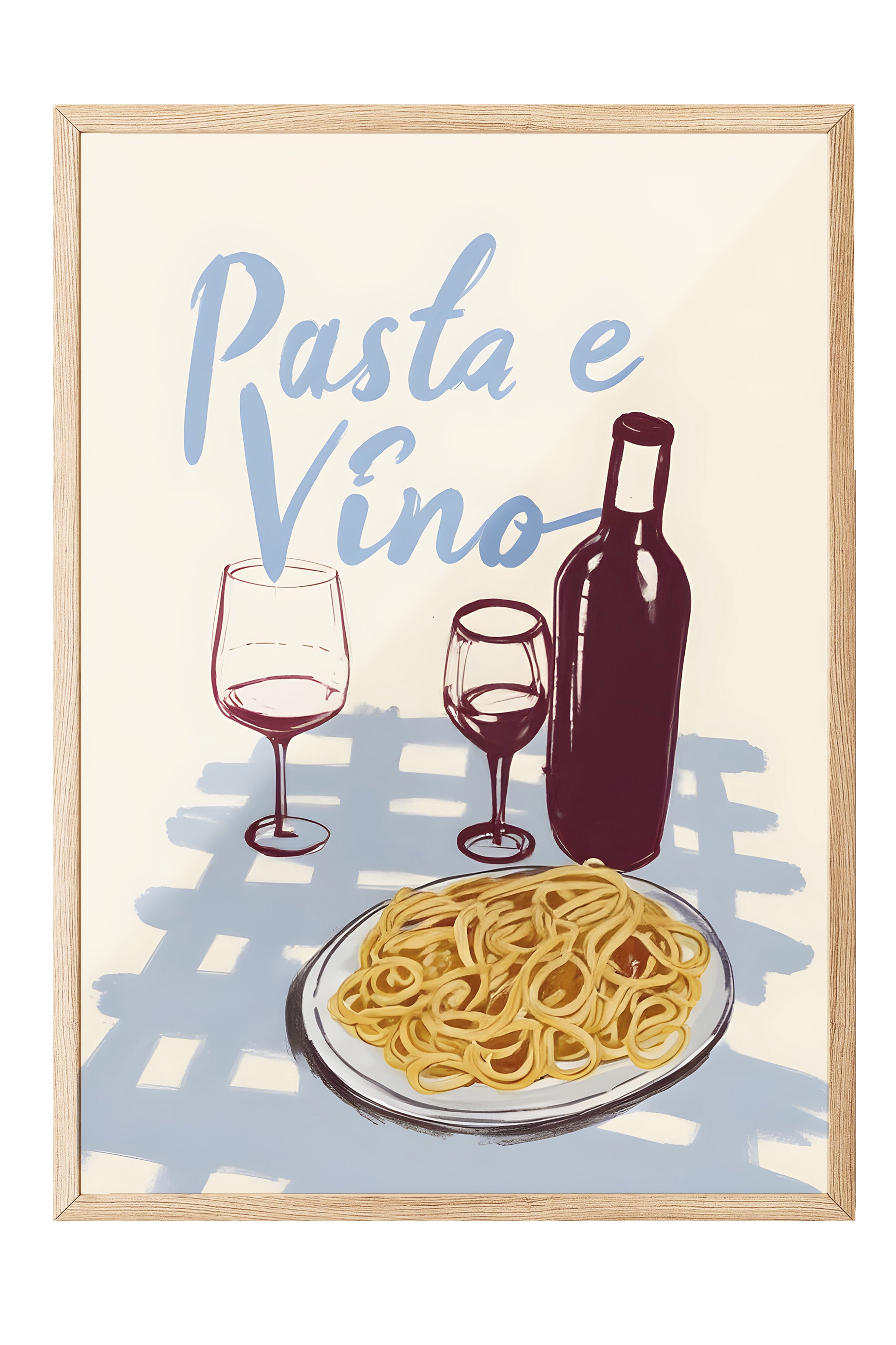 Ahşap Çerçeveli Tablo, Pasta E Vino, Comfort Serisi Mutfak Ahşap Tablo, NO:109123