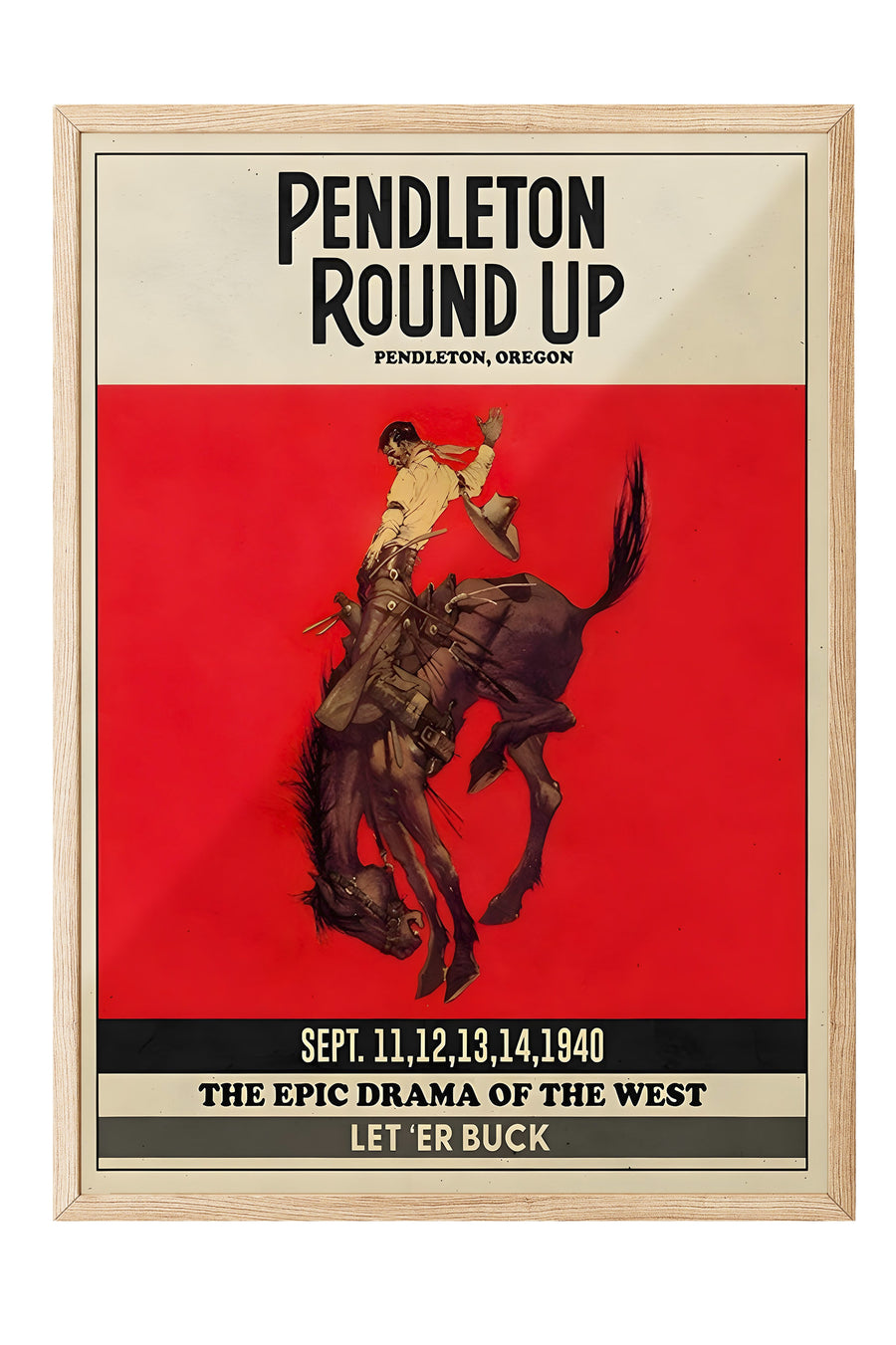 Ahşap Çerçeveli Tablo, Pendleton Round Up Rodeo, Comfort Serisi Poster ve  Ahşap Tablo, NO:108960