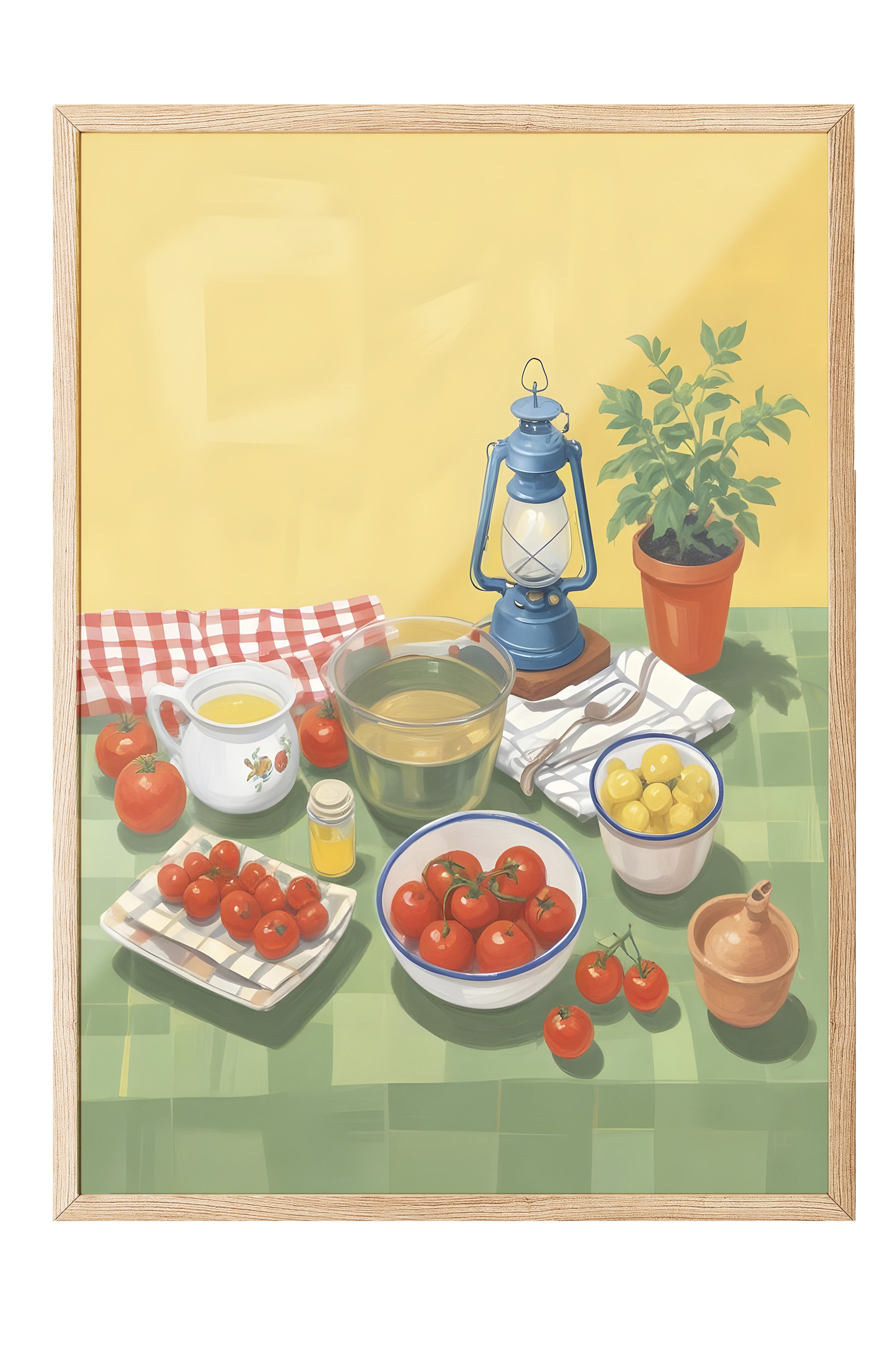 Ahşap Çerçeveli Tablo, Picnic, Comfort Serisi Mutfak Ahşap Tablo, NO:109139