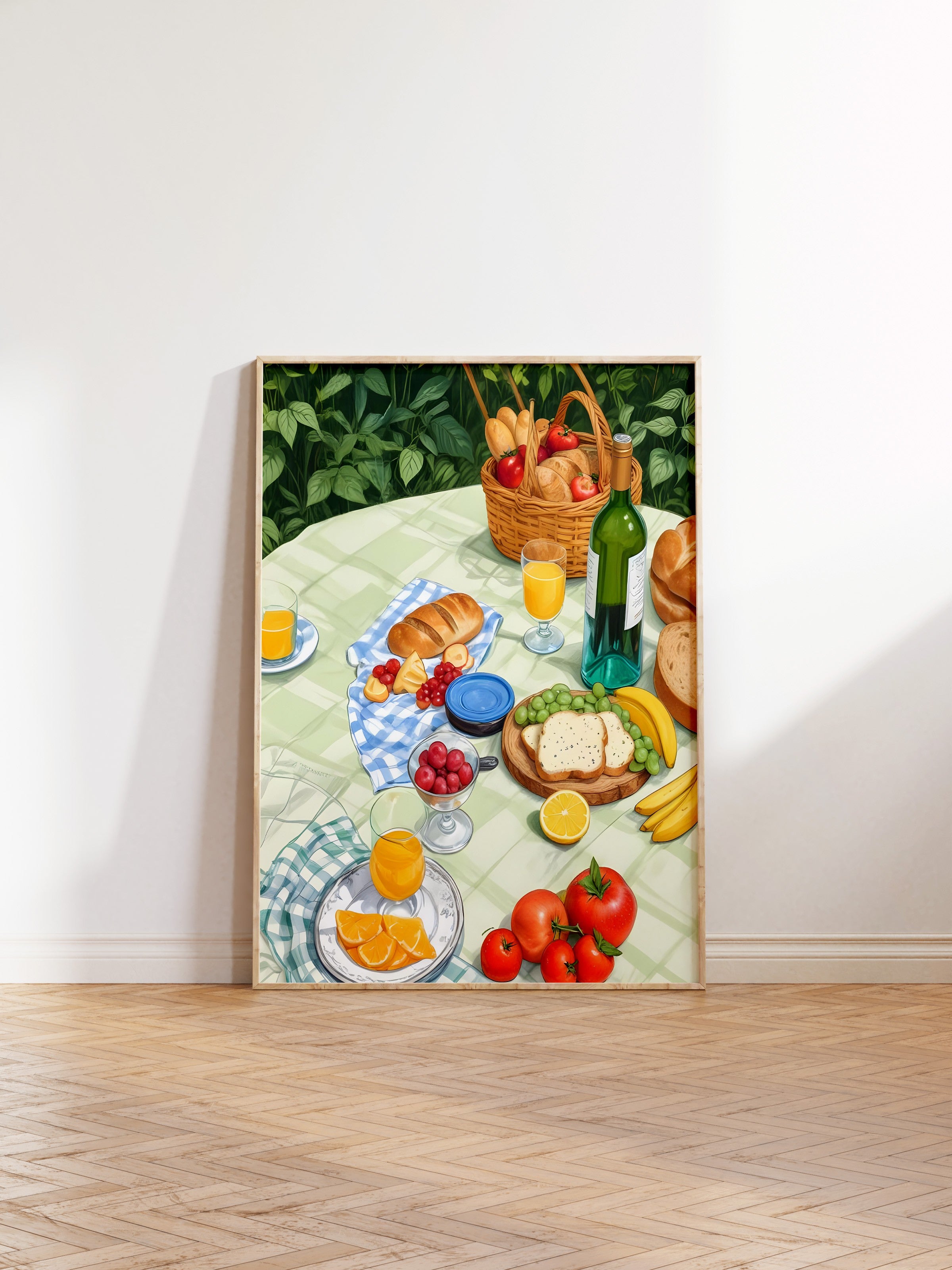 Ahşap Çerçeveli Tablo, Picnic Time, Comfort Serisi Mutfak Ahşap Tablo, NO:109106