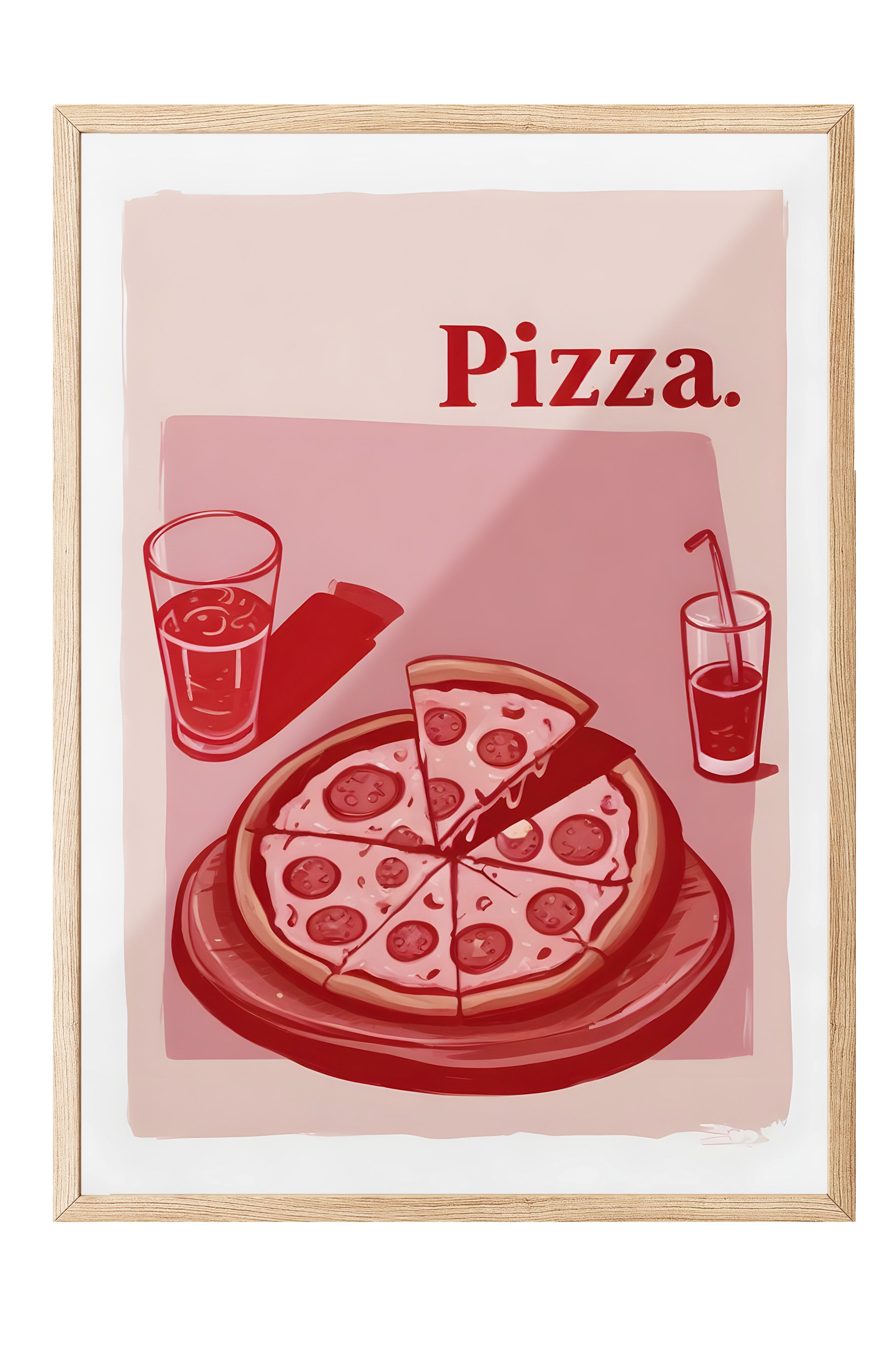 Ahşap Çerçeveli Tablo, Pizza., Comfort Serisi Mutfak Ahşap Tablo, NO:109094