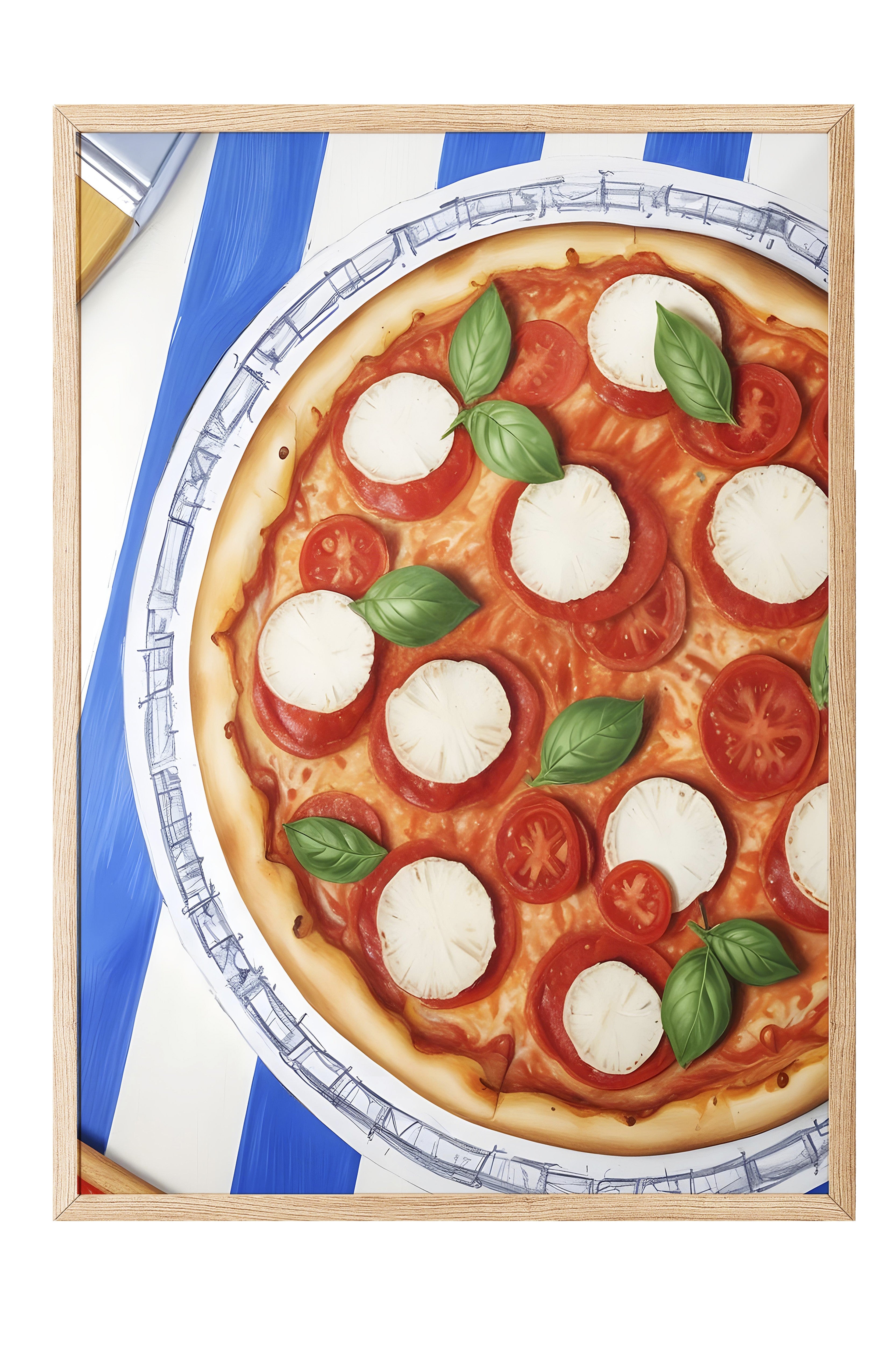 Ahşap Çerçeveli Tablo, Pizza Plate, Comfort Serisi Mutfak Ahşap Tablo, NO:109103