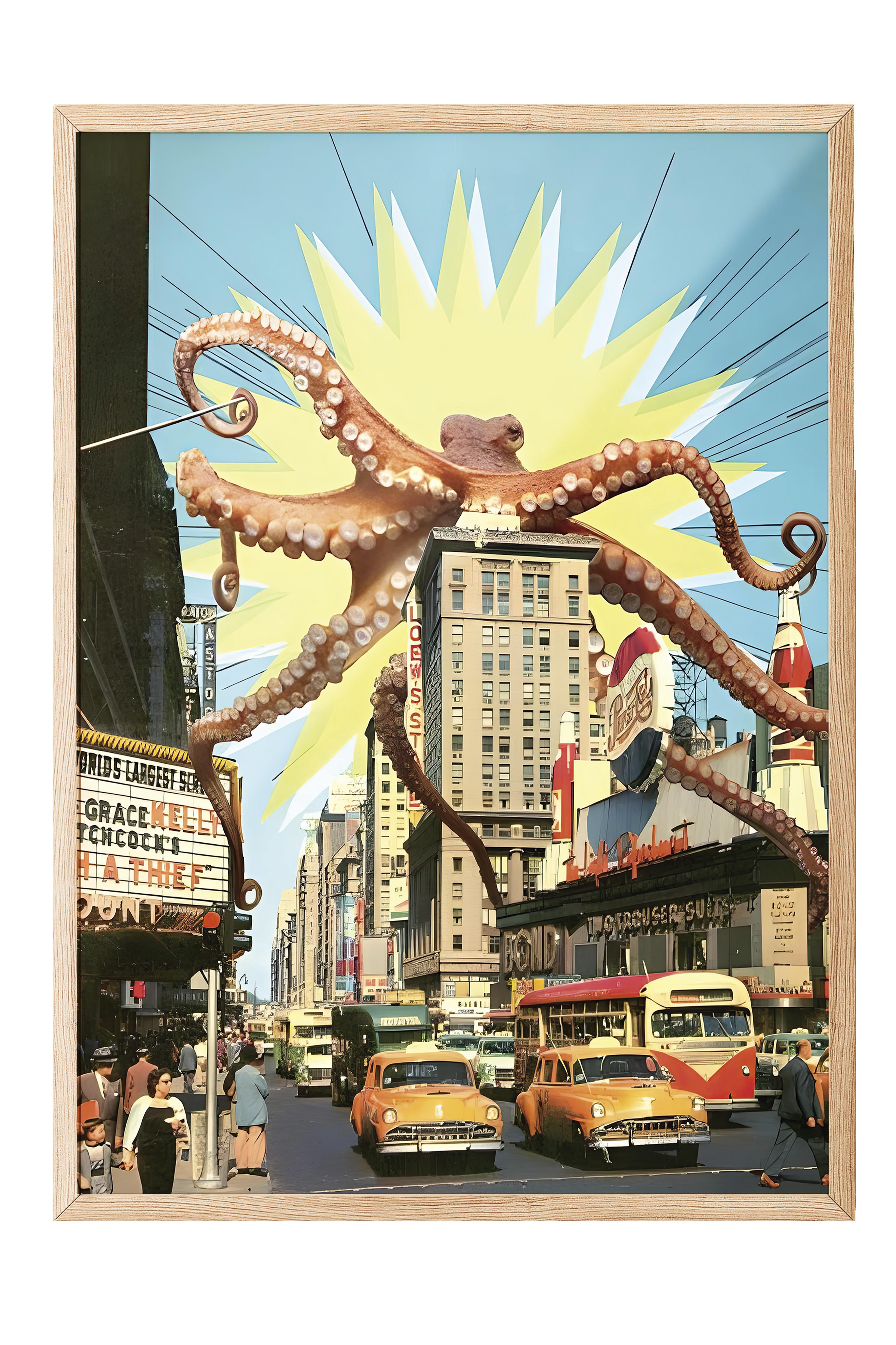 Ahşap Çerçeveli Tablo, Poster ve Çerçeve Seti, Attack of the Octopus Comfort Serisi NO:108732