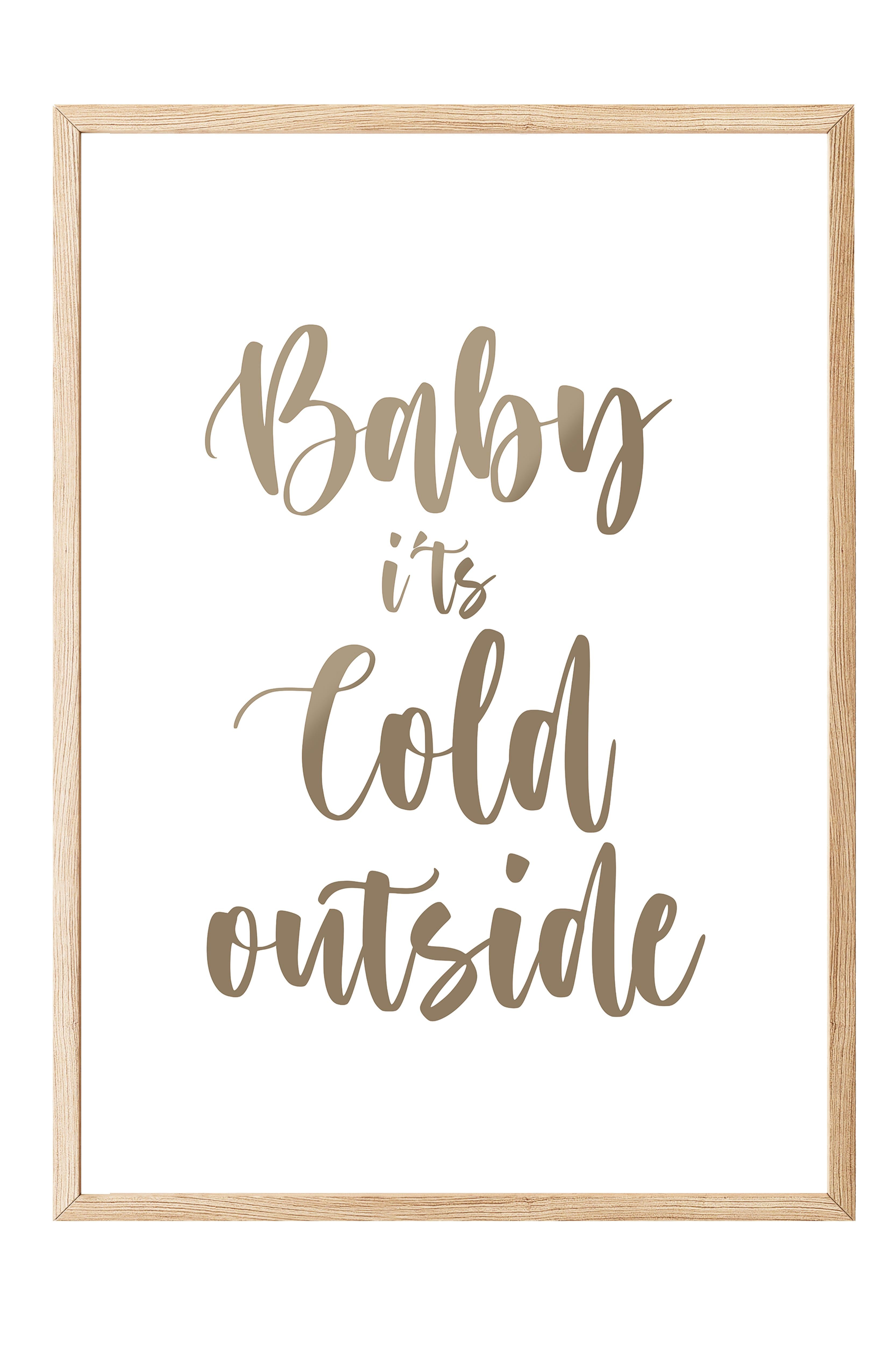 Ahşap Çerçeveli Tablo, Poster ve Çerçeve Seti, Baby It's Cold Outside Comfort Serisi NO:108576