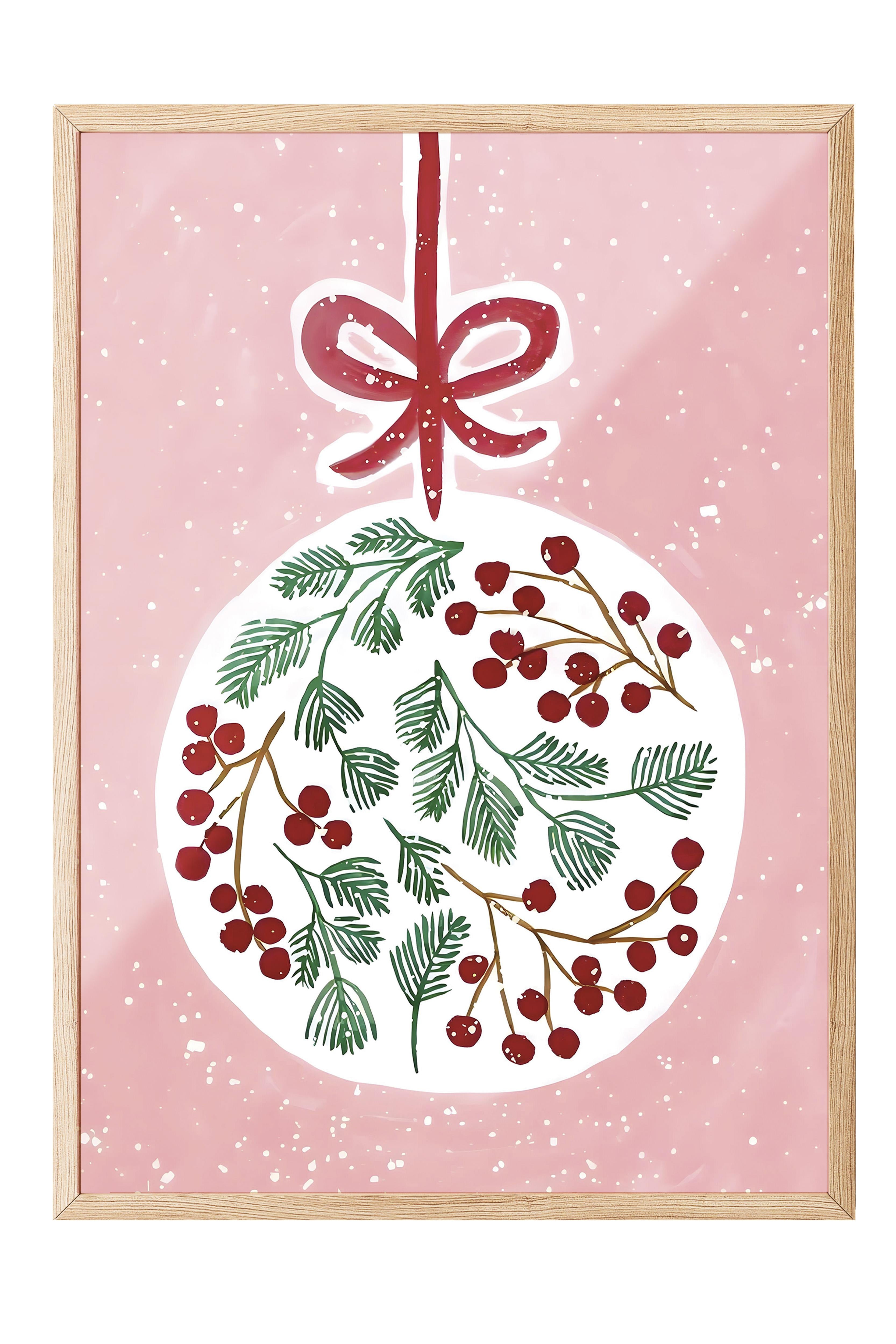 Ahşap Çerçeveli Tablo, Çerçeveli Yılbaşı Poster, Yılbaşı Dekoru,Ball of Joy Comfort Serisi NO:108675