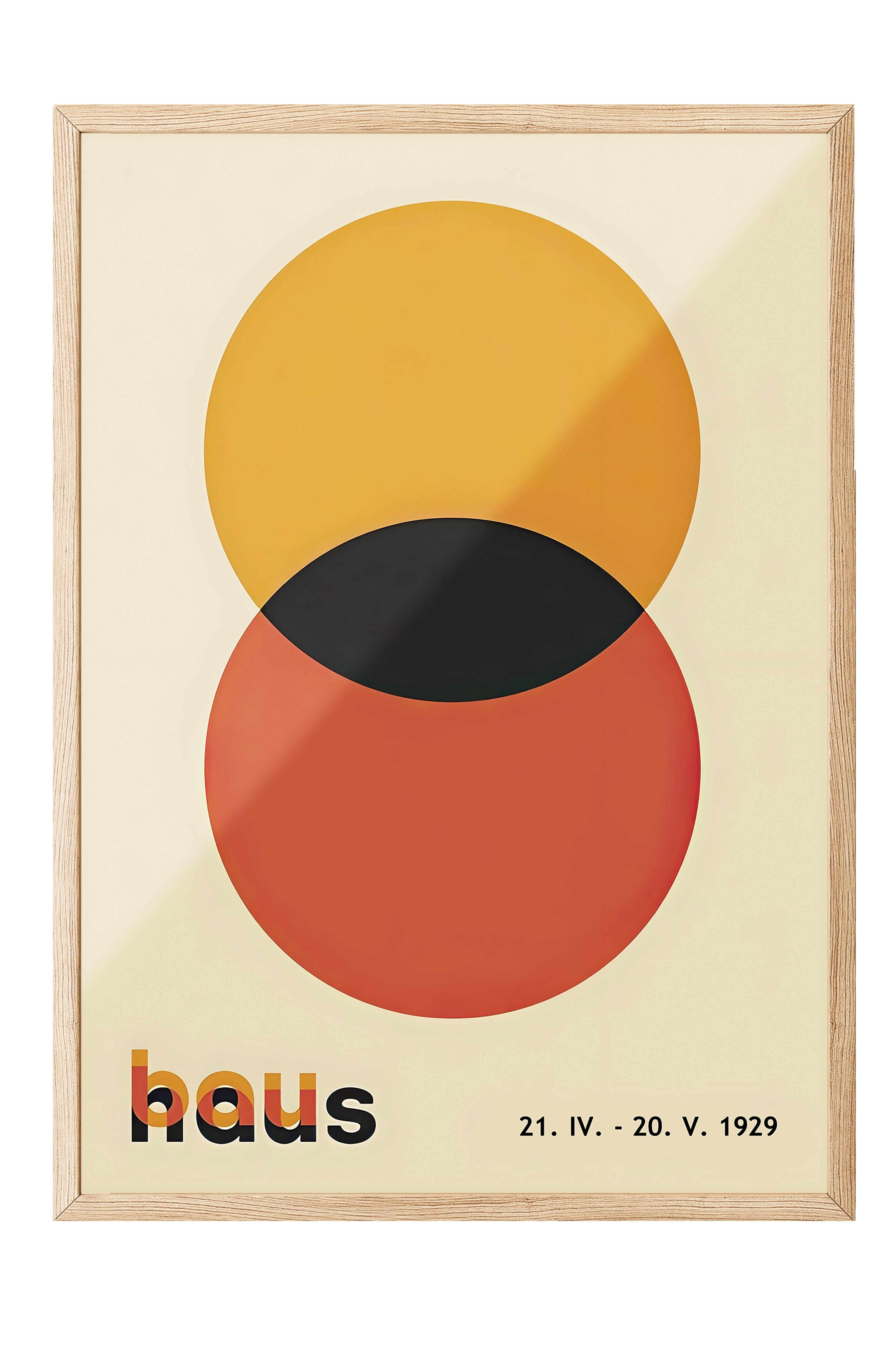 Ahşap Çerçeveli Tablo, Poster ve Çerçeve Seti, Bauhaus Circles Comfort Serisi NO:108613