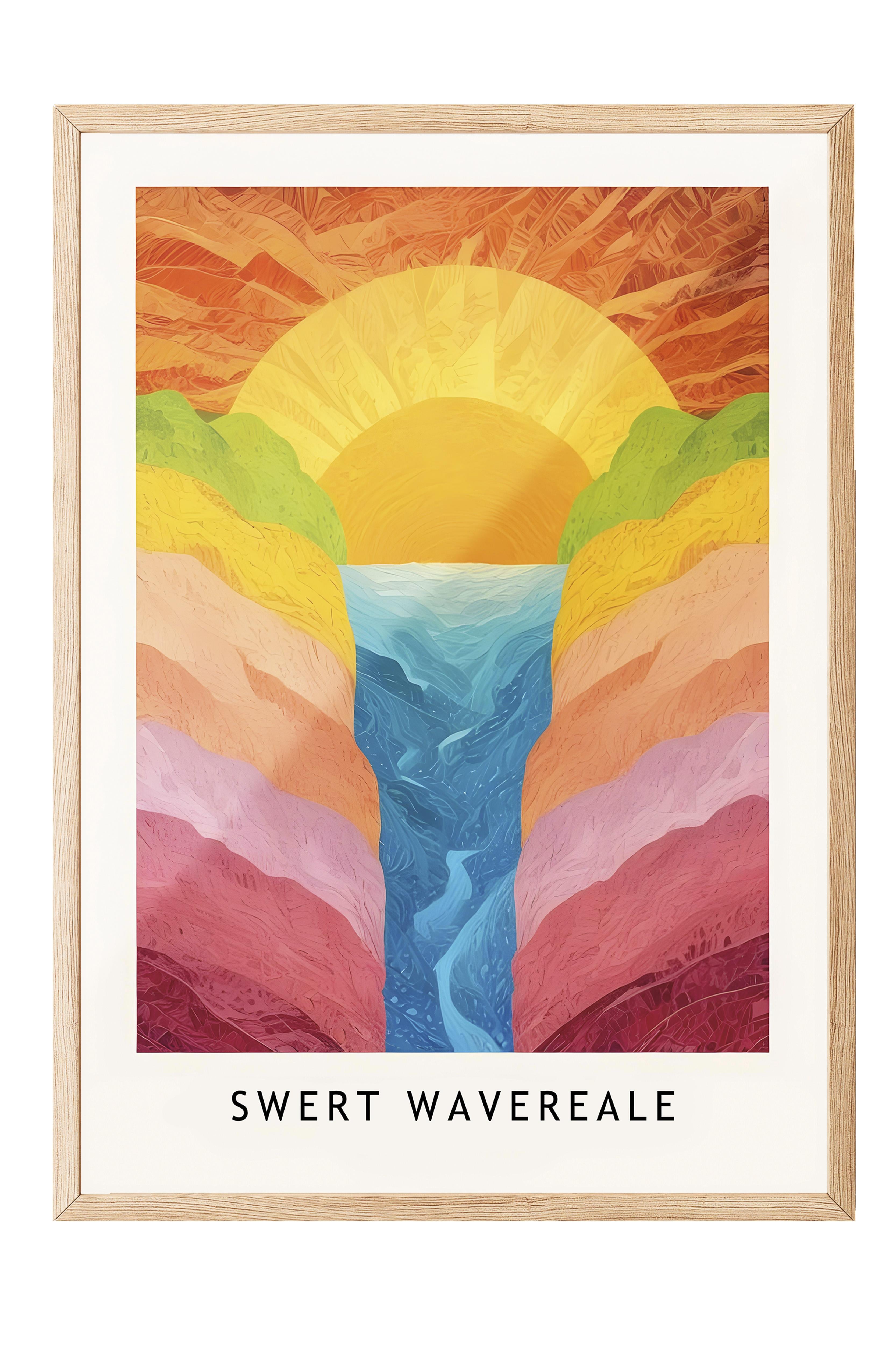 Ahşap Çerçeveli Tablo, Poster ve Çerçeve Seti, Candy Garden - Sweet Waterfall Comfort Serisi NO:108615