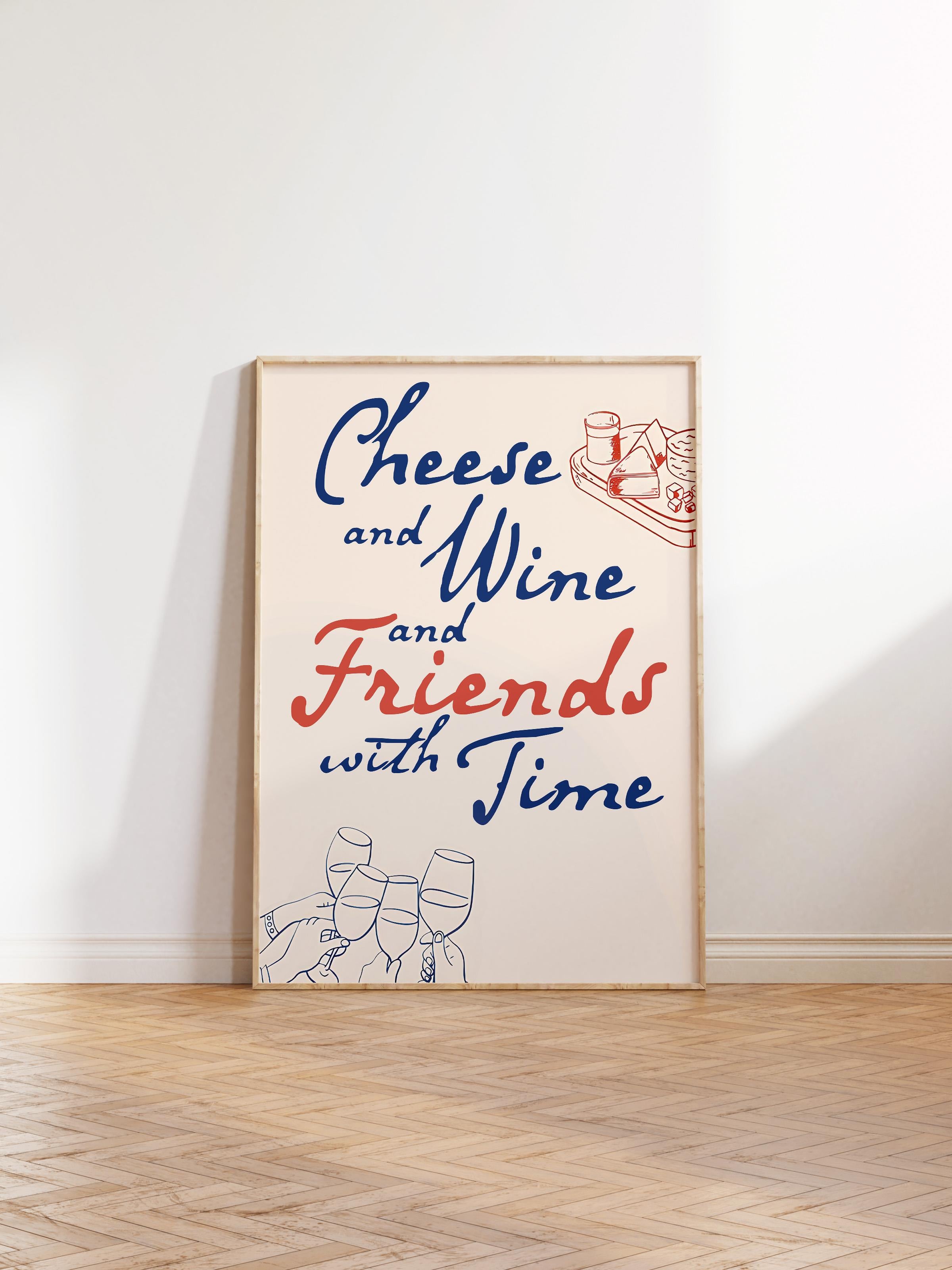 Ahşap Çerçeveli Tablo, Poster ve Çerçeve Seti, Cheese And Wine Comfort Serisi NO:108702